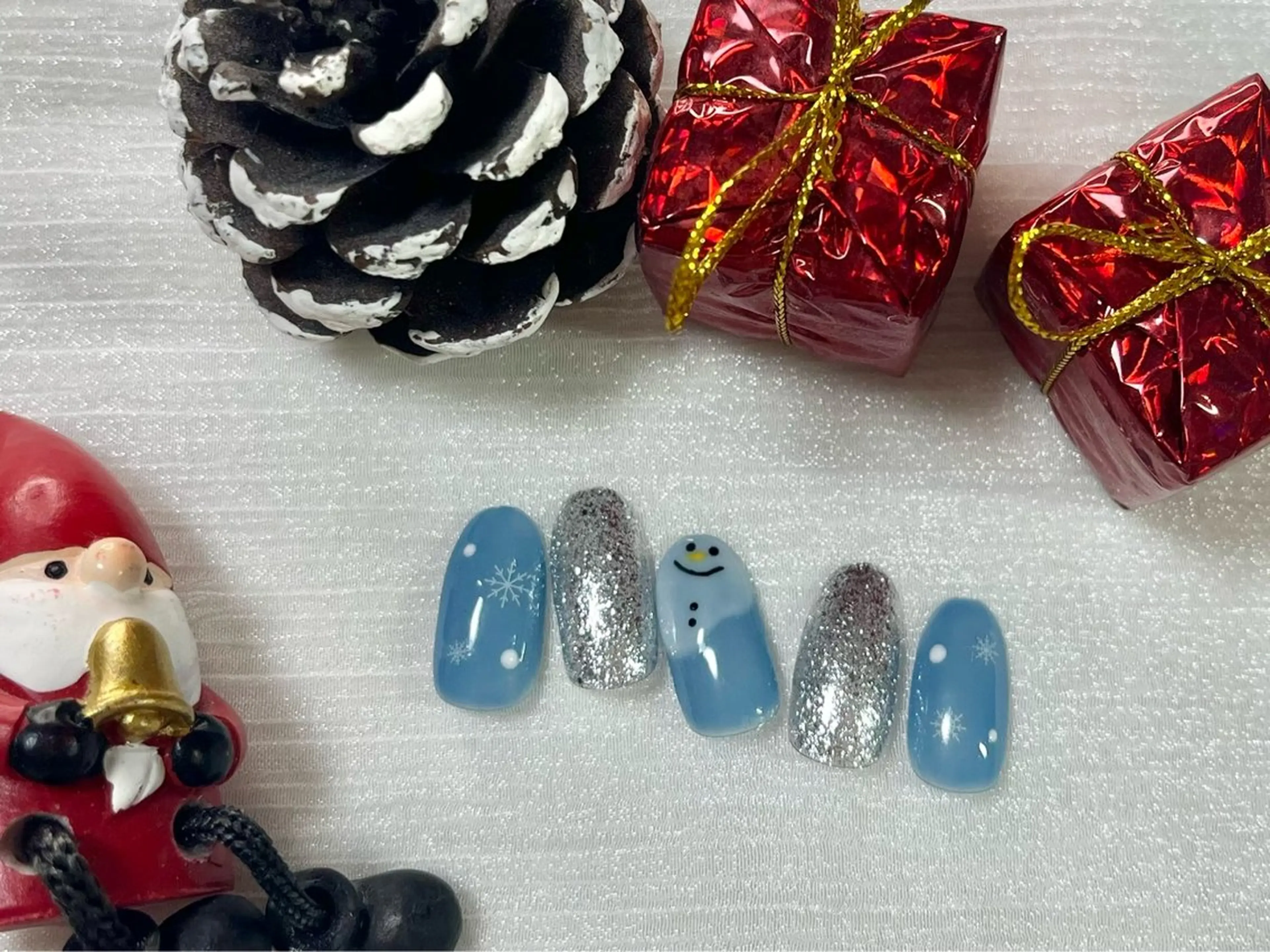 ネイル ジェルネイル マグネットネイル パラジェル 冬ネイル クリスマス kiki nail 二子玉川のネイルデザイン