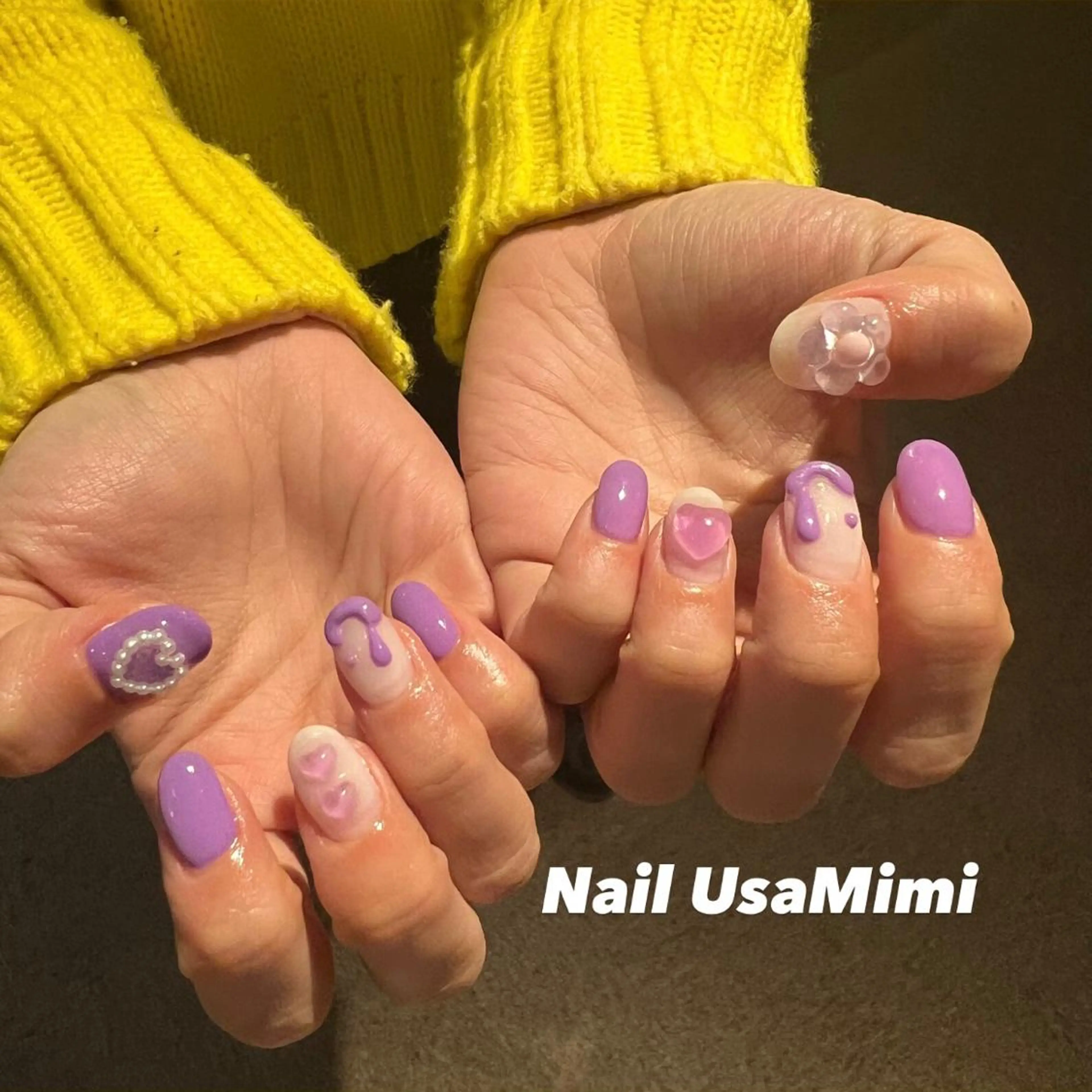 ネイル 成人式 フットネイル ジェルネイル マグネットネイル 持ち込み 本町ネイルNail UsaMimiのネイルデザイン