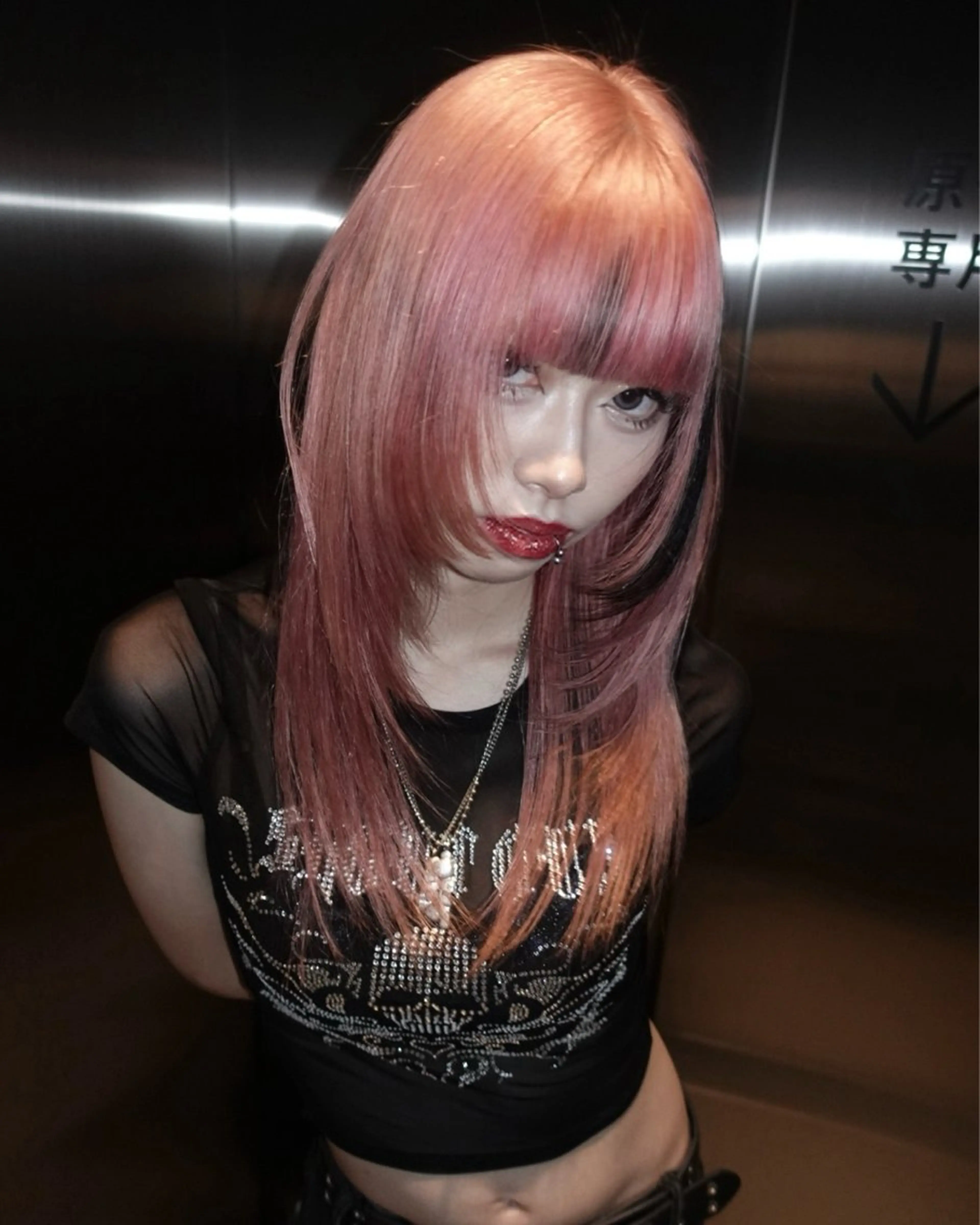 ロング ヘアカラー トリートメント Null 表参道所属・岩下昂世/ ハイトーン/デザインのヘアスタイル