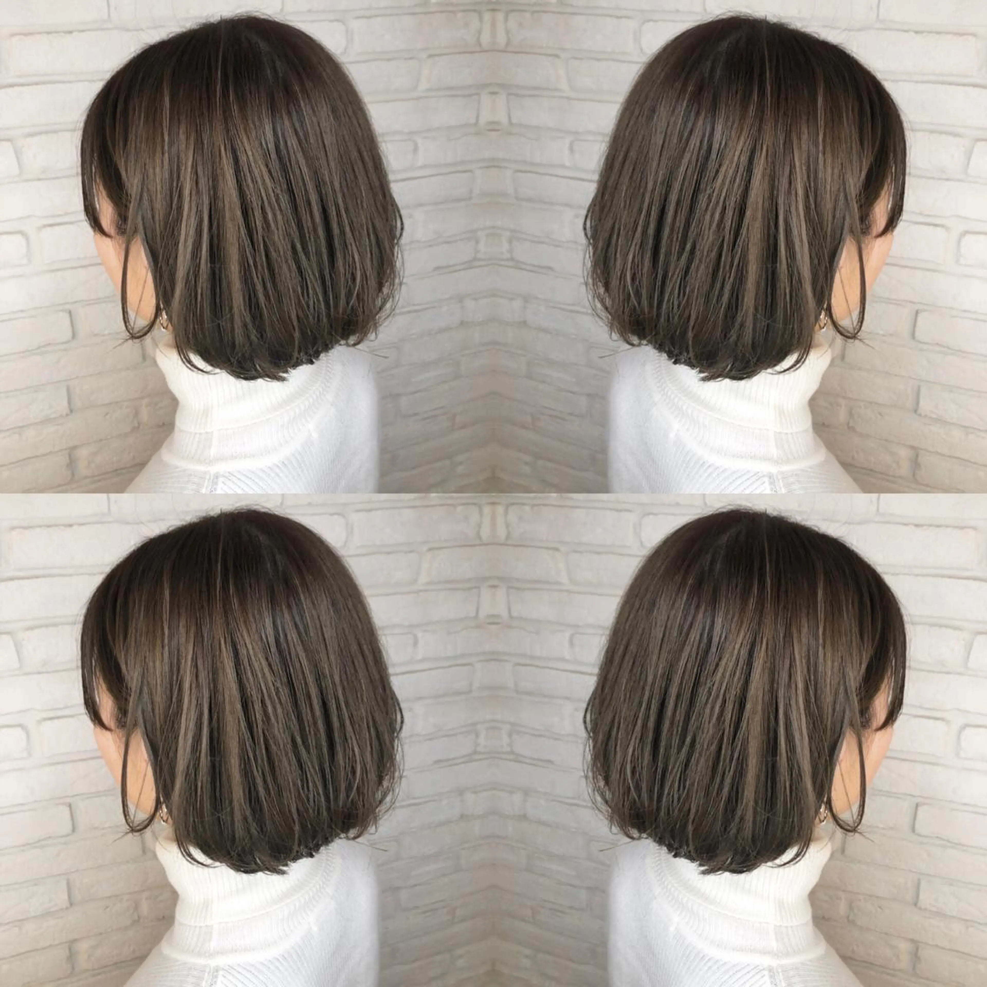 カット＋アディクシーカラー＋ベーストリートメント　(赤味消したい、黒染め使いたくないけど黒っぽくしたい人向け)の写真