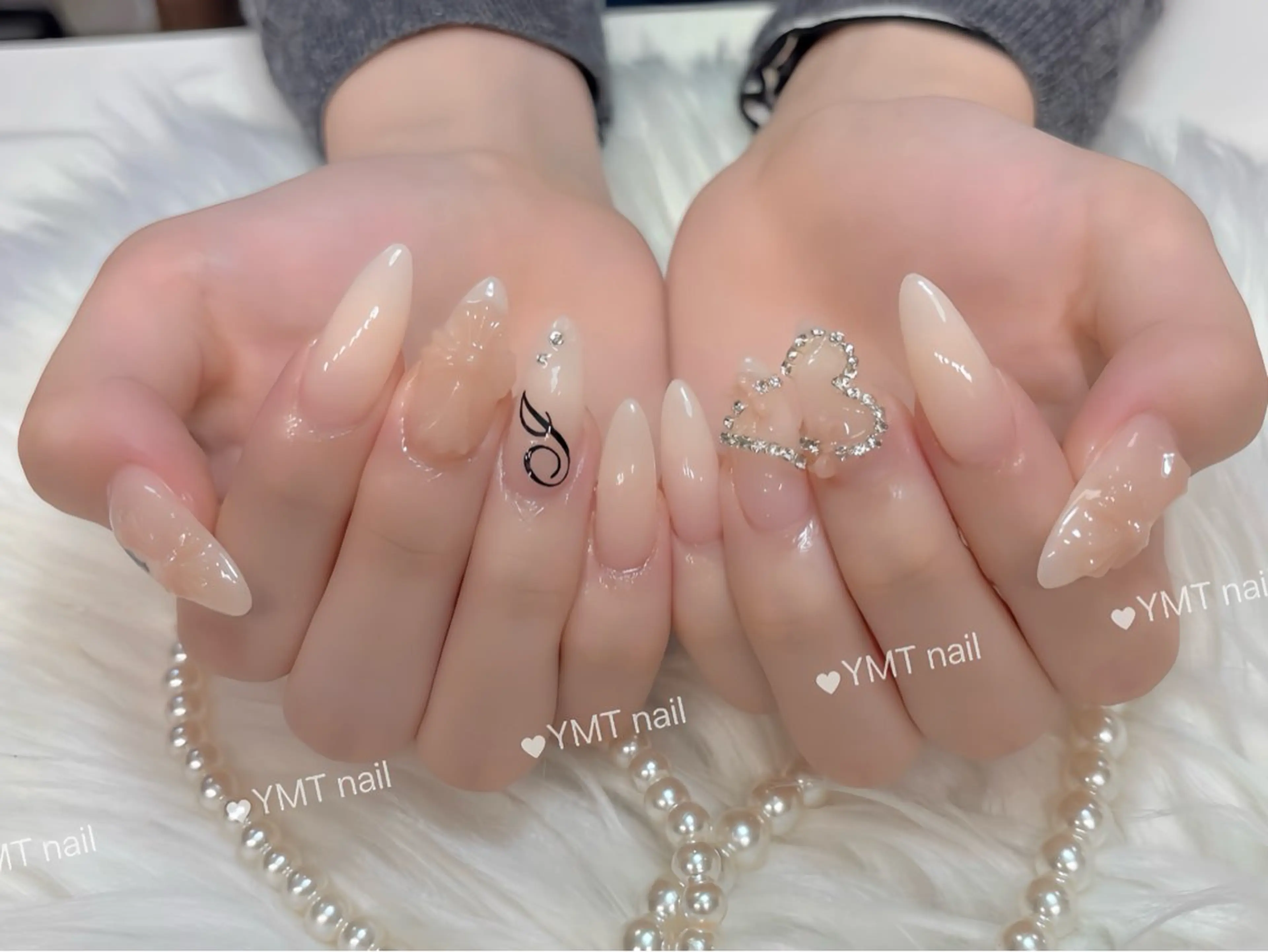 ネイル 長さ出し フットネイル ジェルネイル 韓国ネイル マグネットネイル ハンドネイル YMT． NailStudioのネイルデザイン