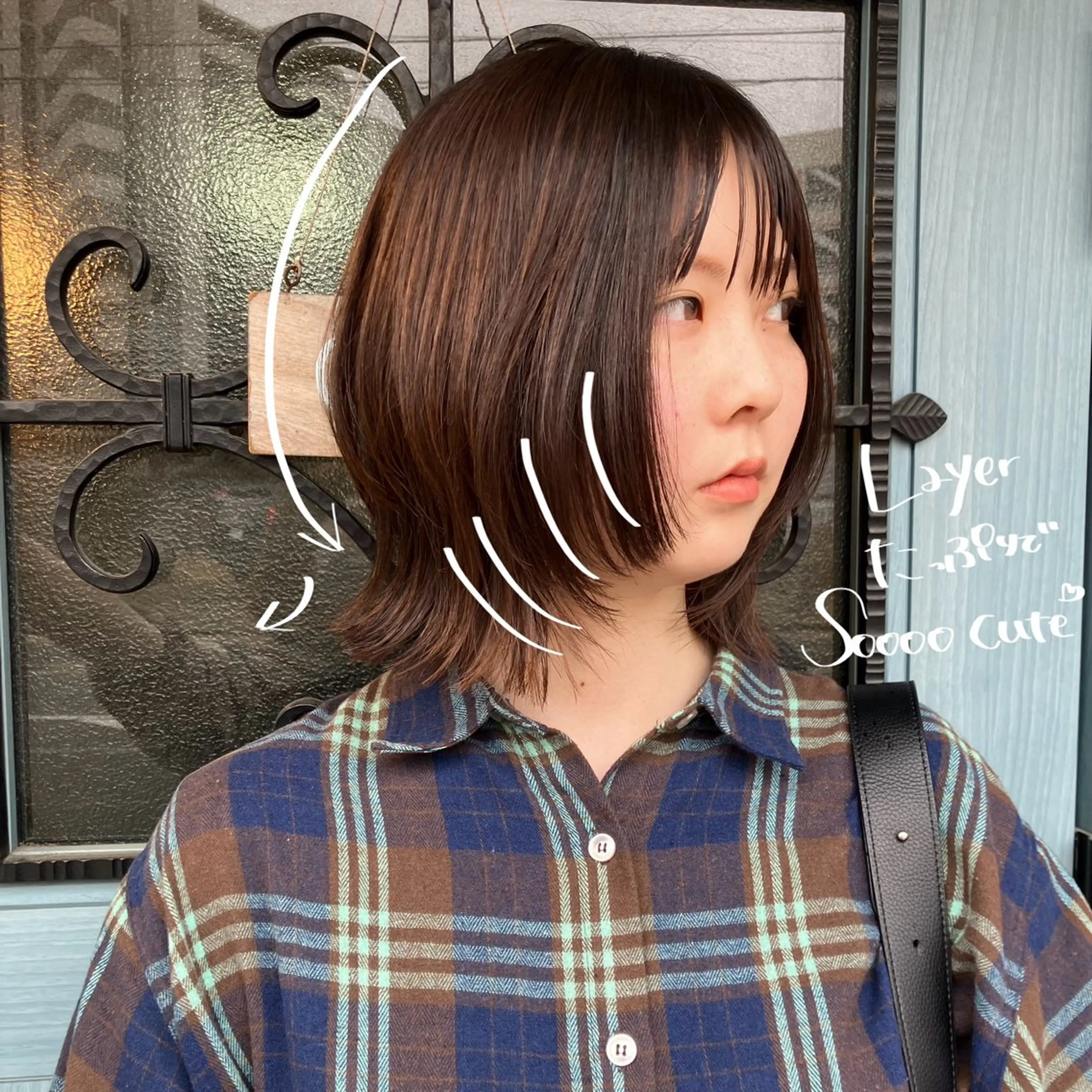 ミディアム 顔周りカット レイヤーカット 小顔カット カット トリートメント ナチュラルヘア 🌱/久留米/あまのヘアスタイル