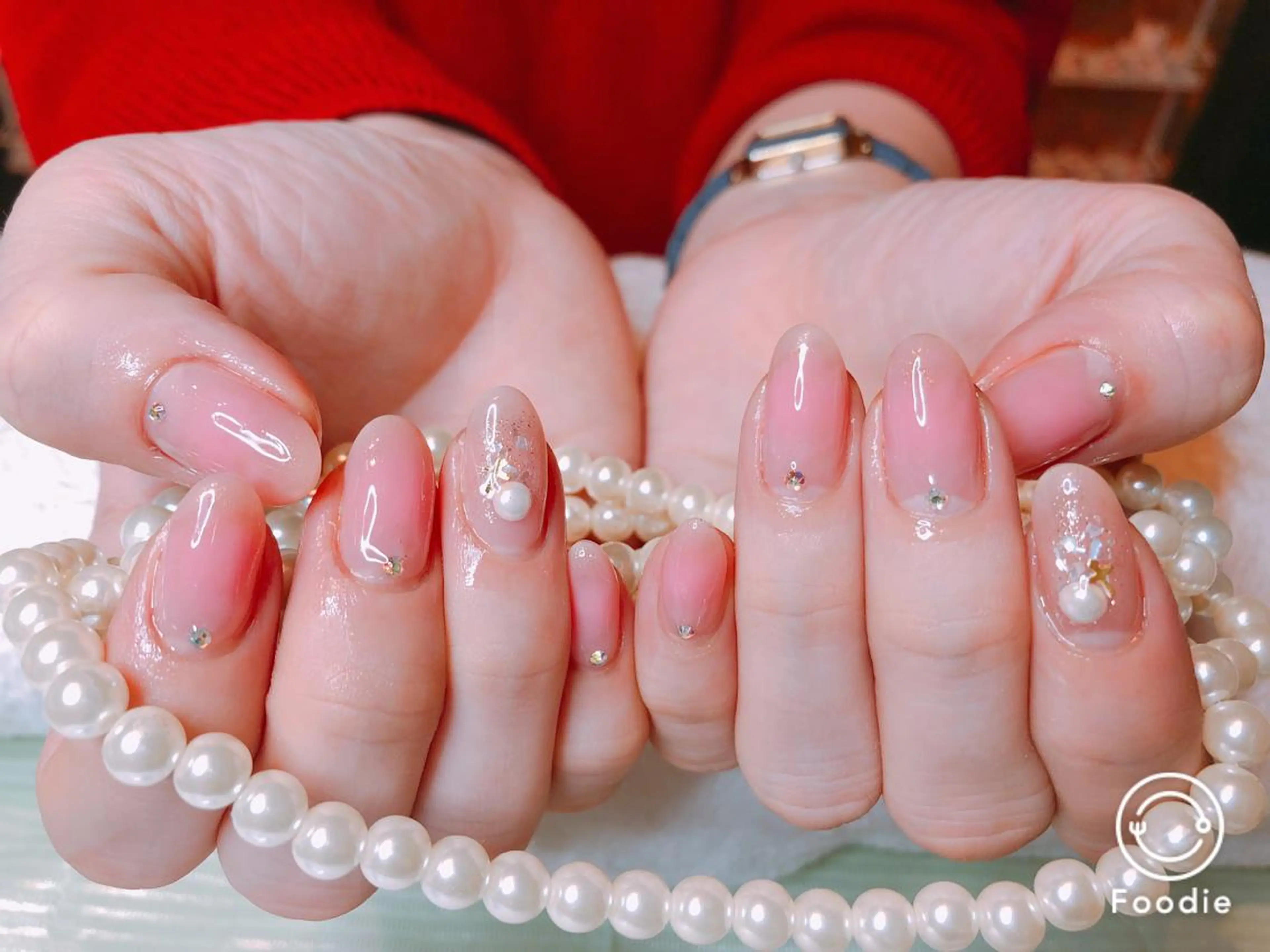 セミロング ネイル 長さ出し専門 nynaのネイルデザイン