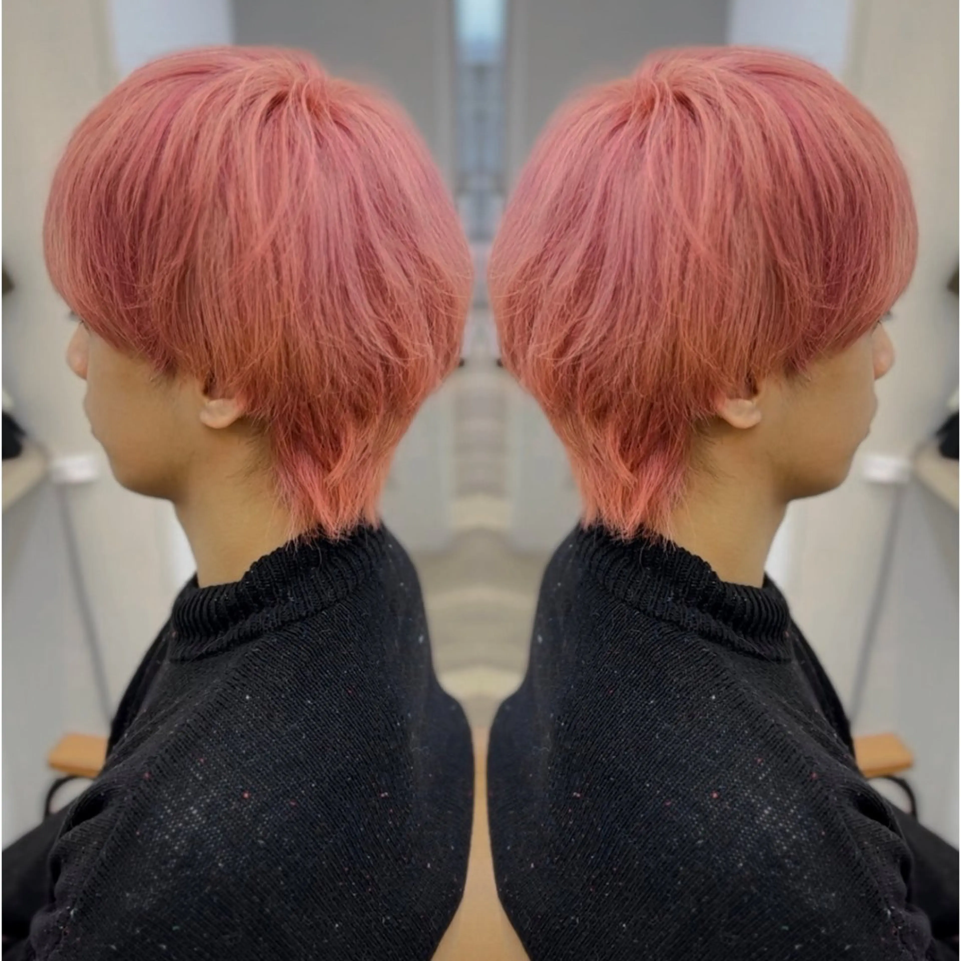 ショート カラー メンズ メンズブリーチ メンズウルフカット ブリーチ ピンクカラー ショートヘア 塚本 メンズ特化‼️のヘアスタイル