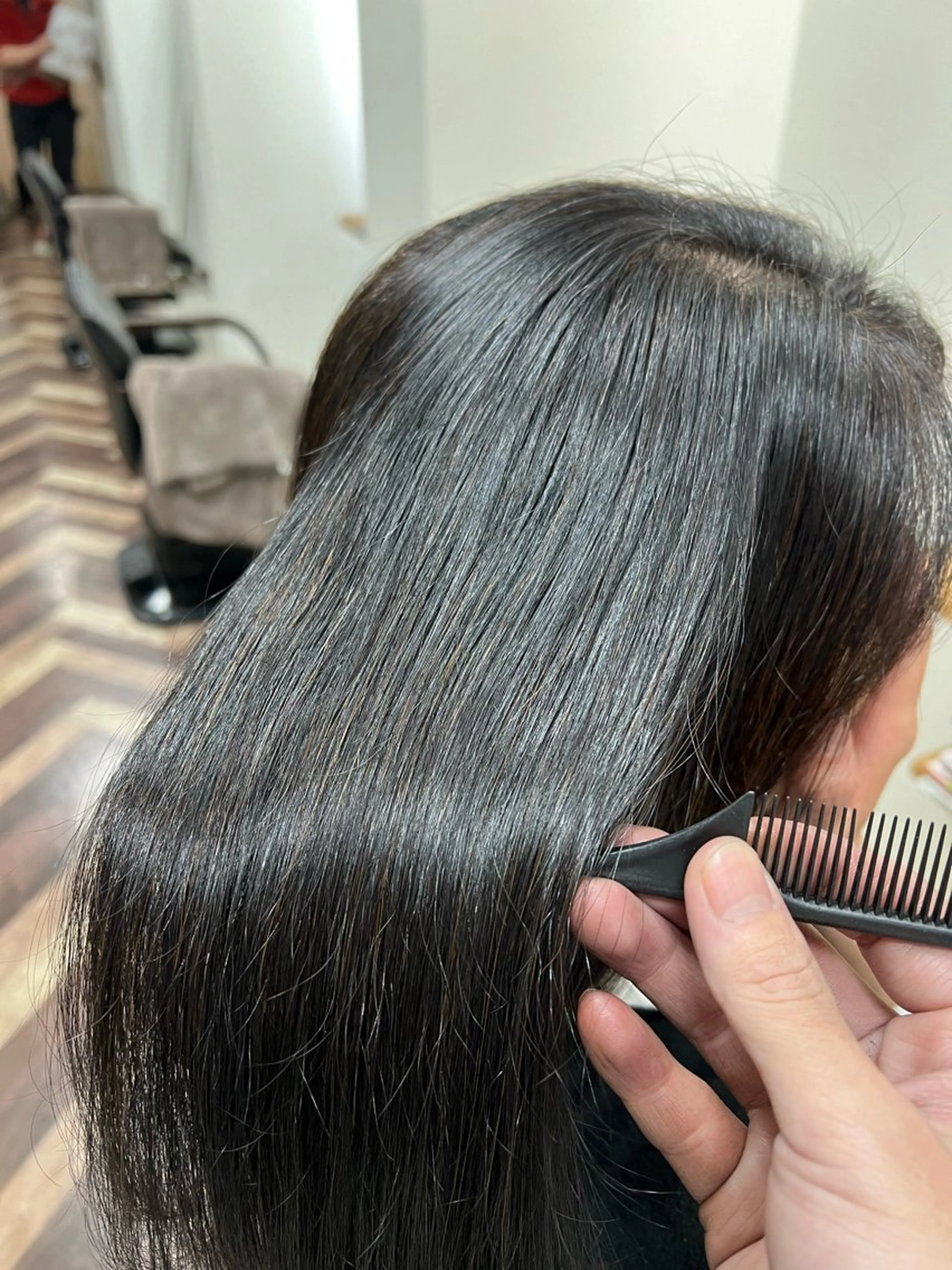 セミロング 髪質改善/マツパ 垢抜け透明カラー衣笠のヘアスタイル