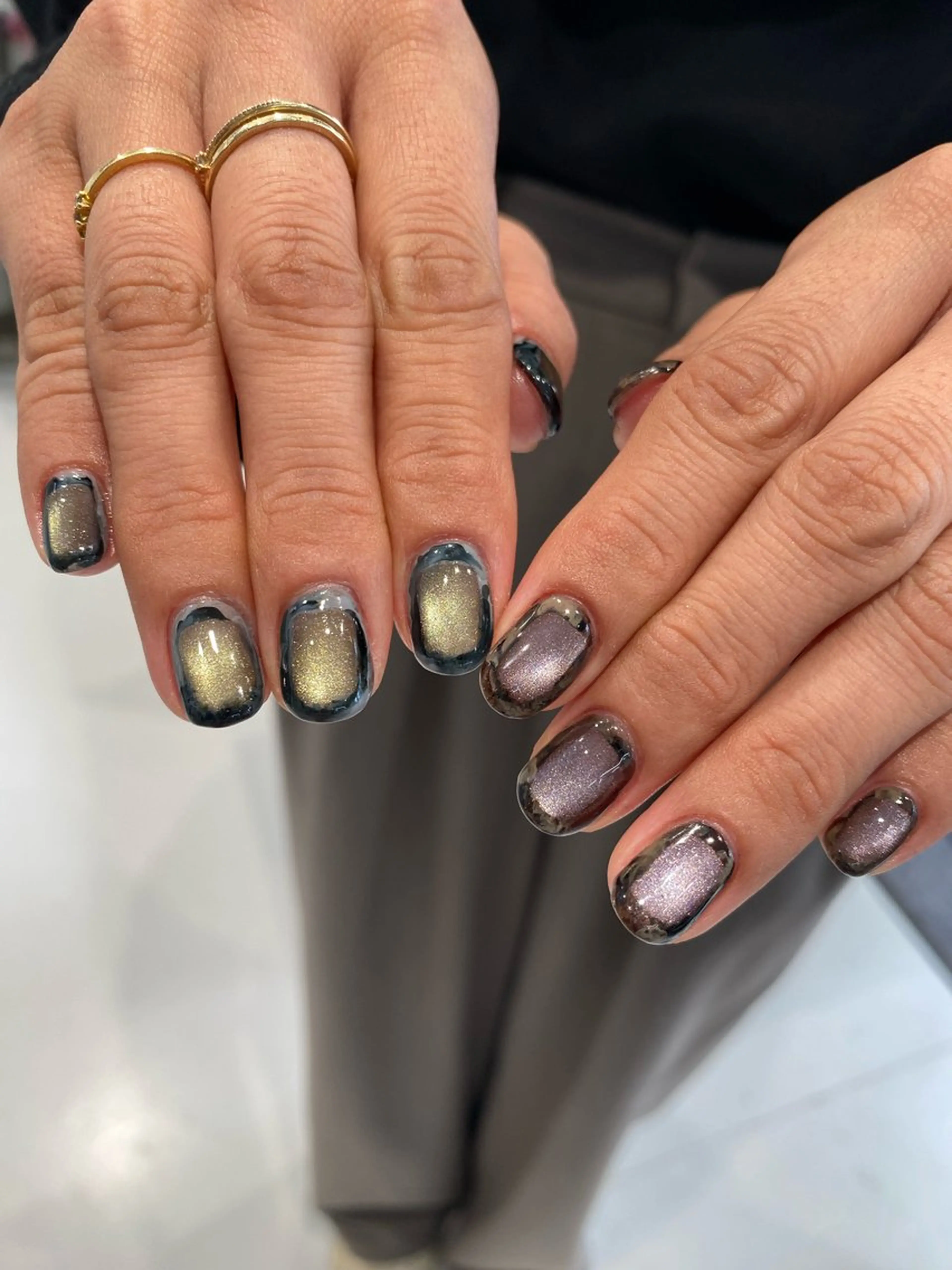 ネイル ジェルネイル マグネットネイル 持ち込み ニュアンスネイル ワンカラーネイル ハンドネイル 草加ニュアンスネイル 🌚hersのネイルデザイン