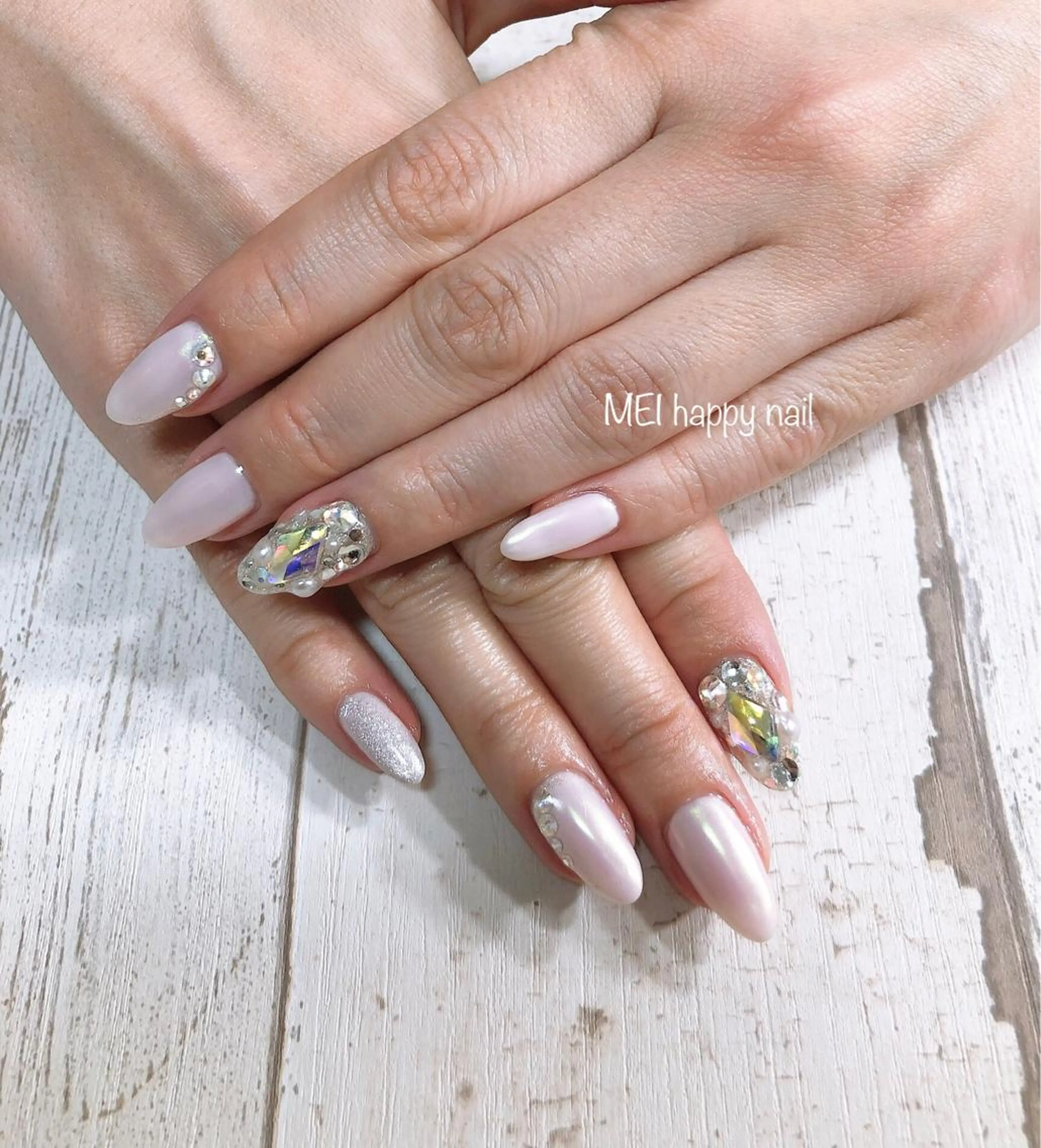 ネイル オーロラネイル ジェルネイル パラジェル 北浦和 自爪育成ケアのネイルデザイン