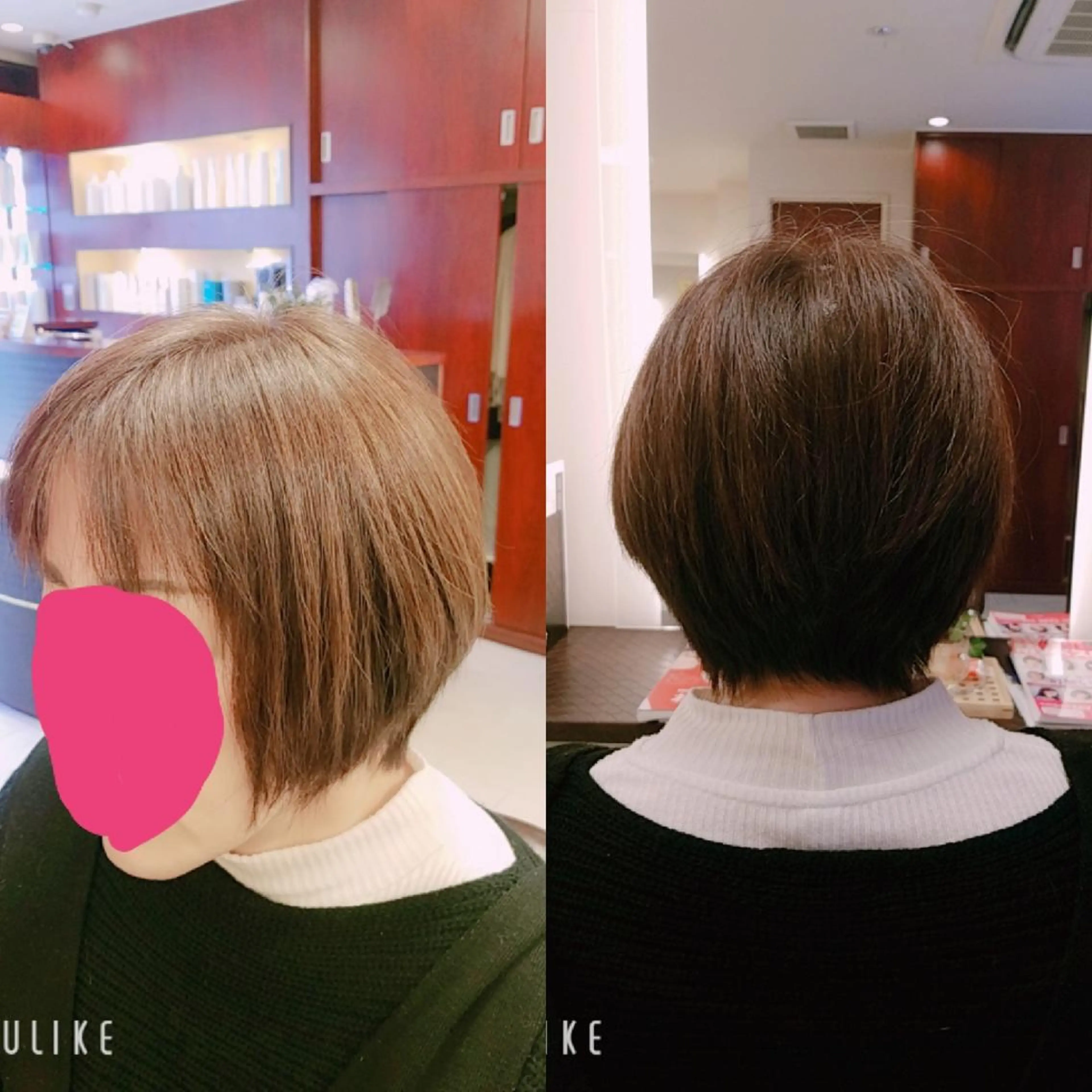 ショート カラー ハイライトカラー ハイライト 麻里 杏彩のヘアスタイル