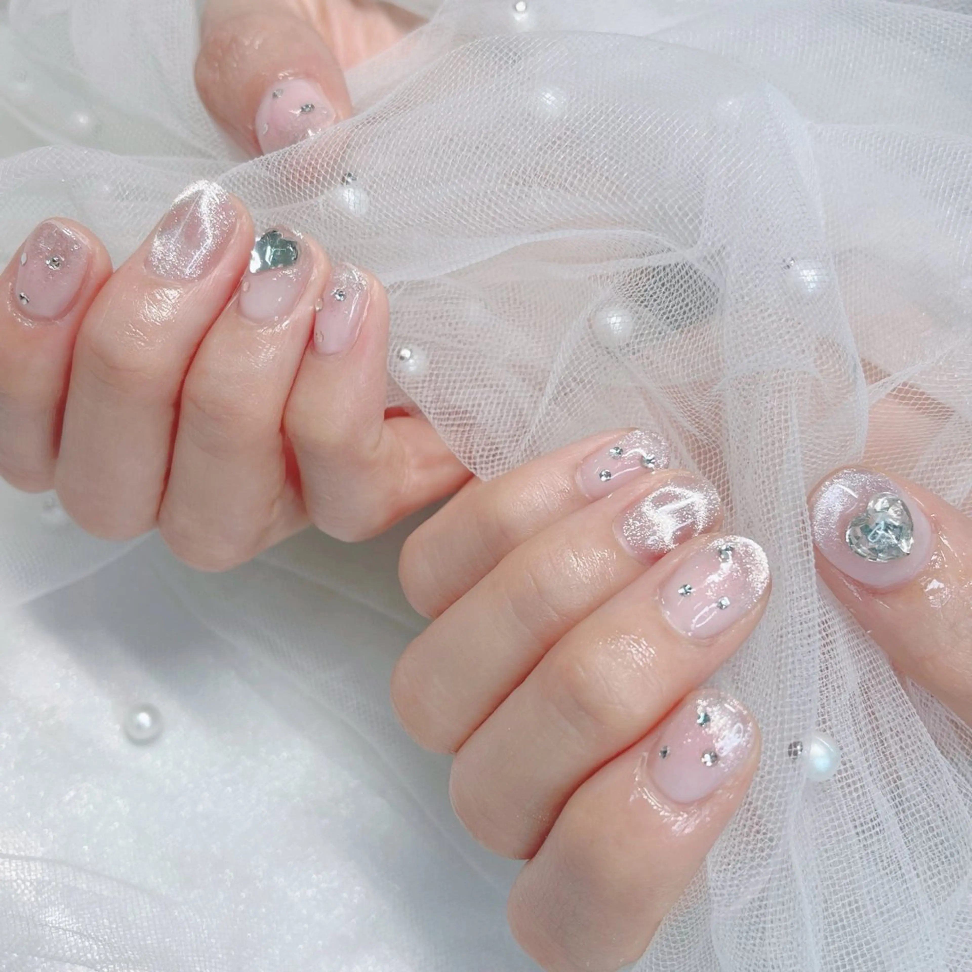 ネイル ハート ハンドネイル pomy nail 新宿店所属・otomi 🌼*･のネイルデザイン