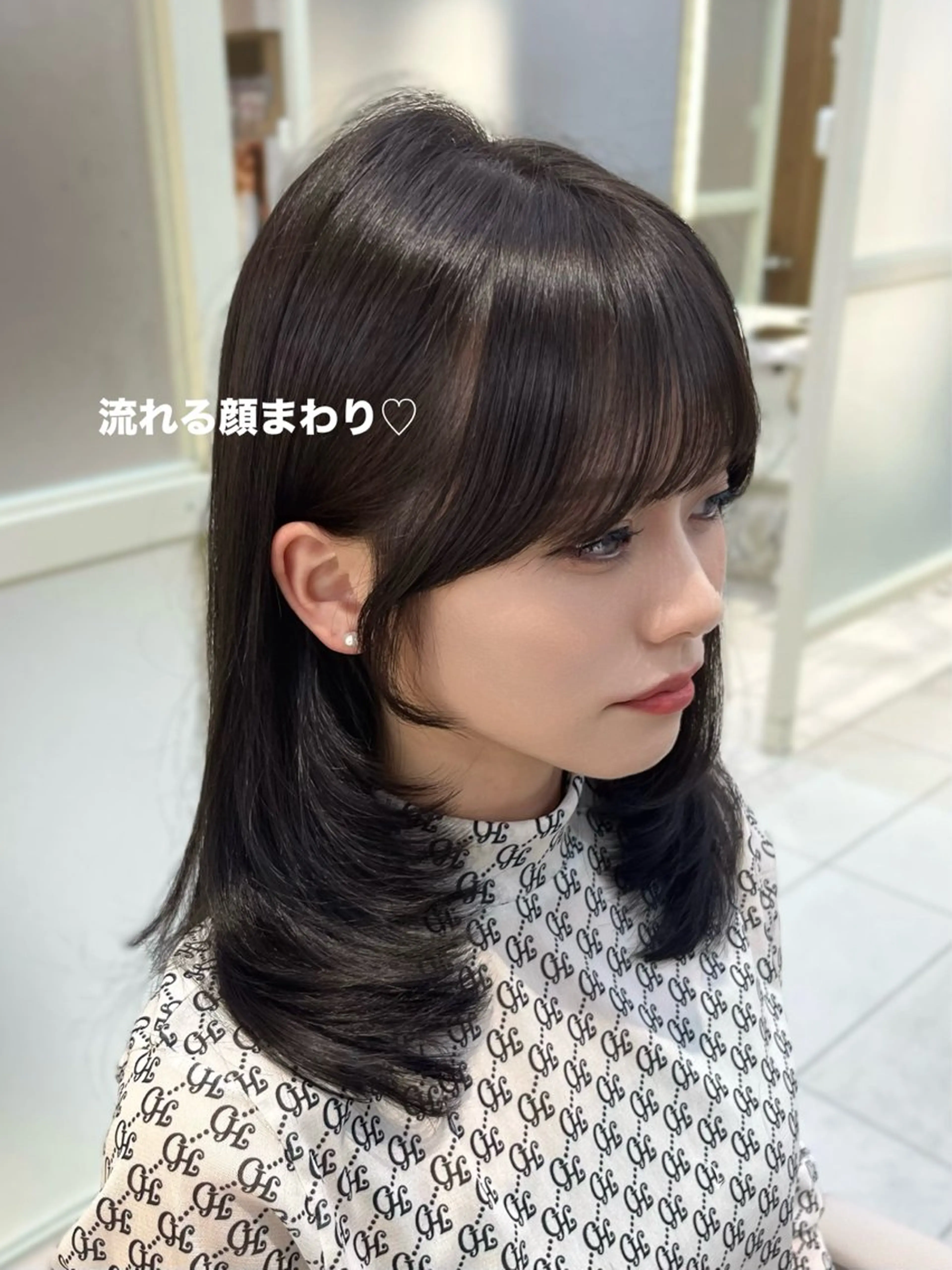 セミロング カラー 似合わせレイヤー/ 透明感カラーのヘアスタイル