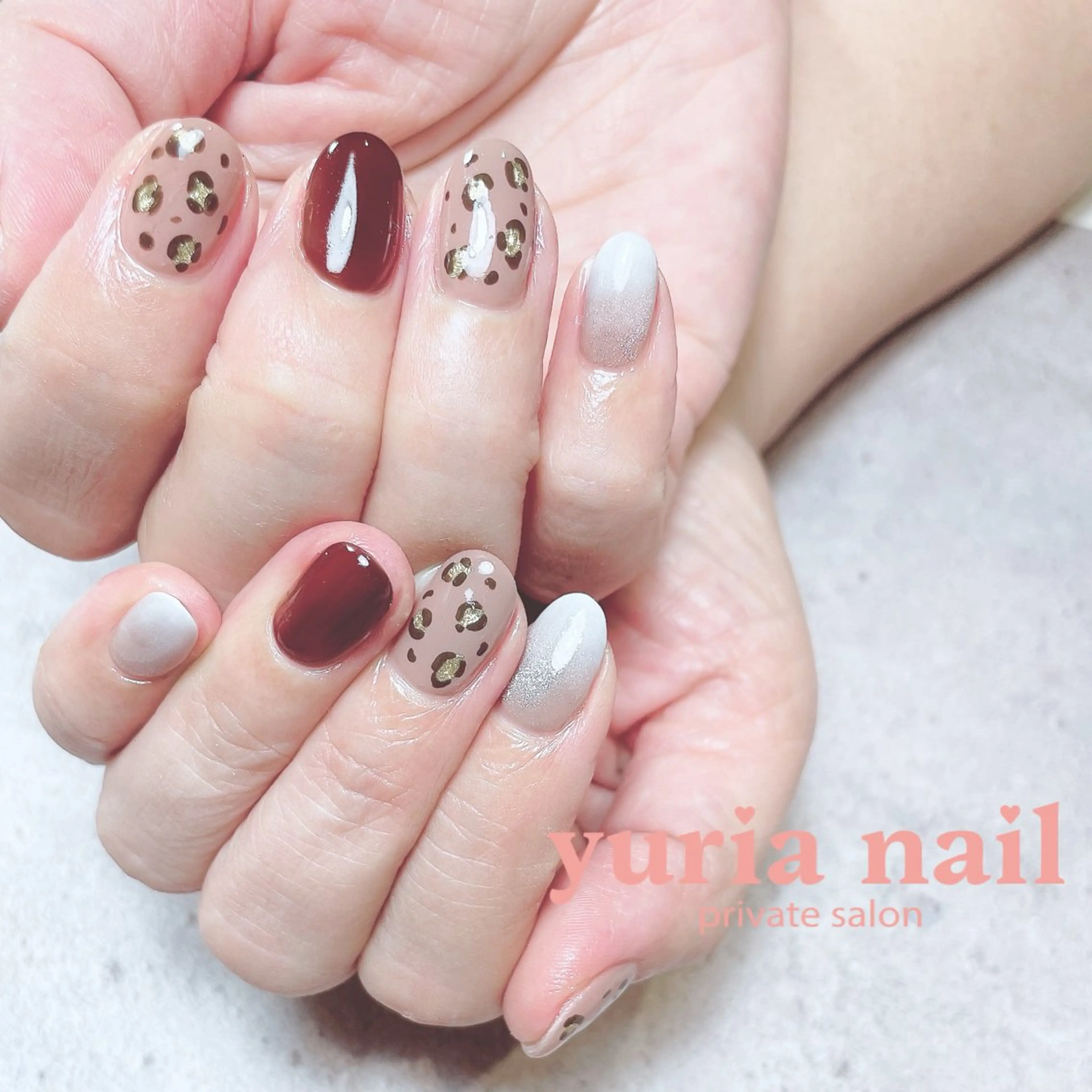 ネイル ブラウン ジェルネイル ハンドネイル 小林 ゆりあのネイルデザイン