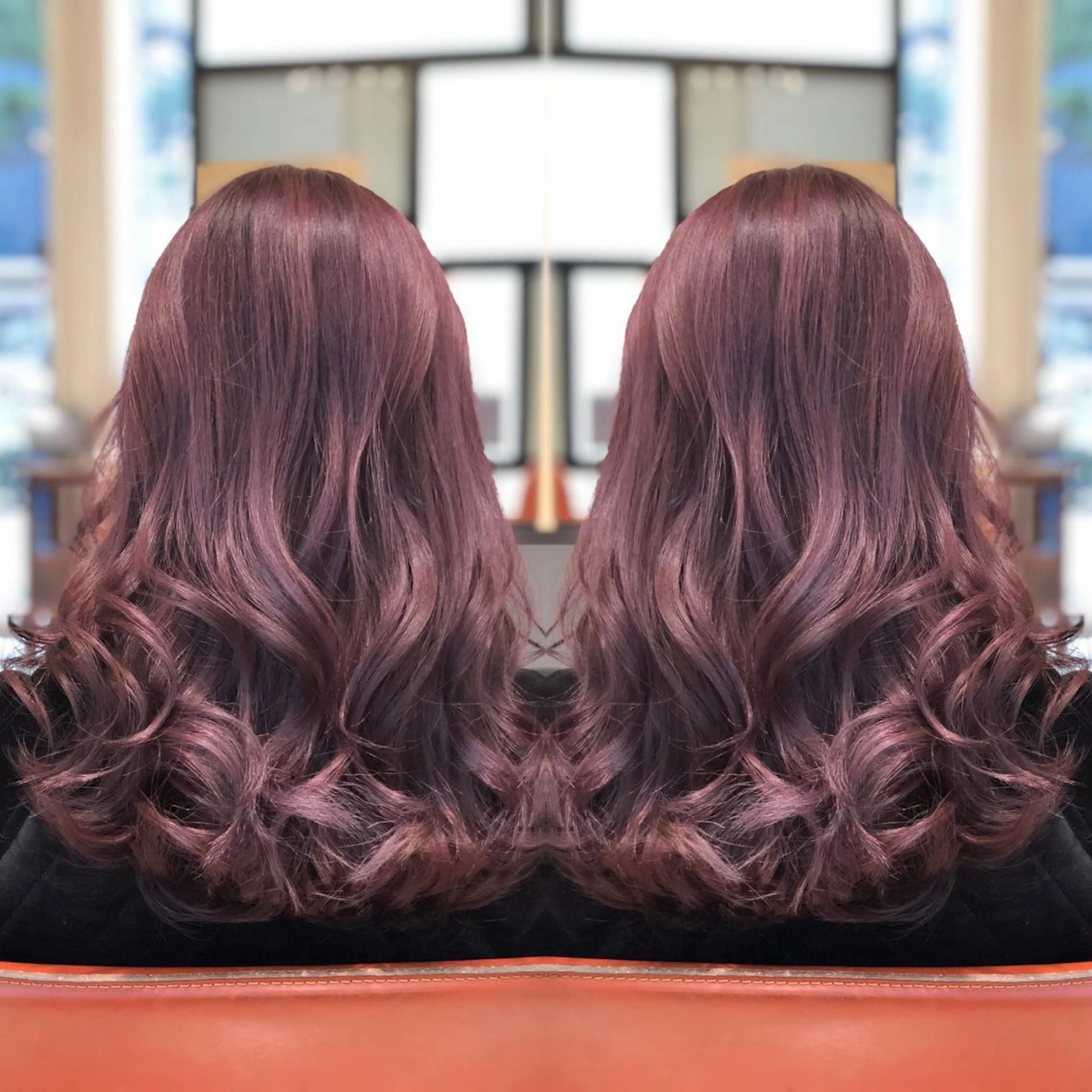 セミロング カット ヘアカラー Y Uのヘアスタイル