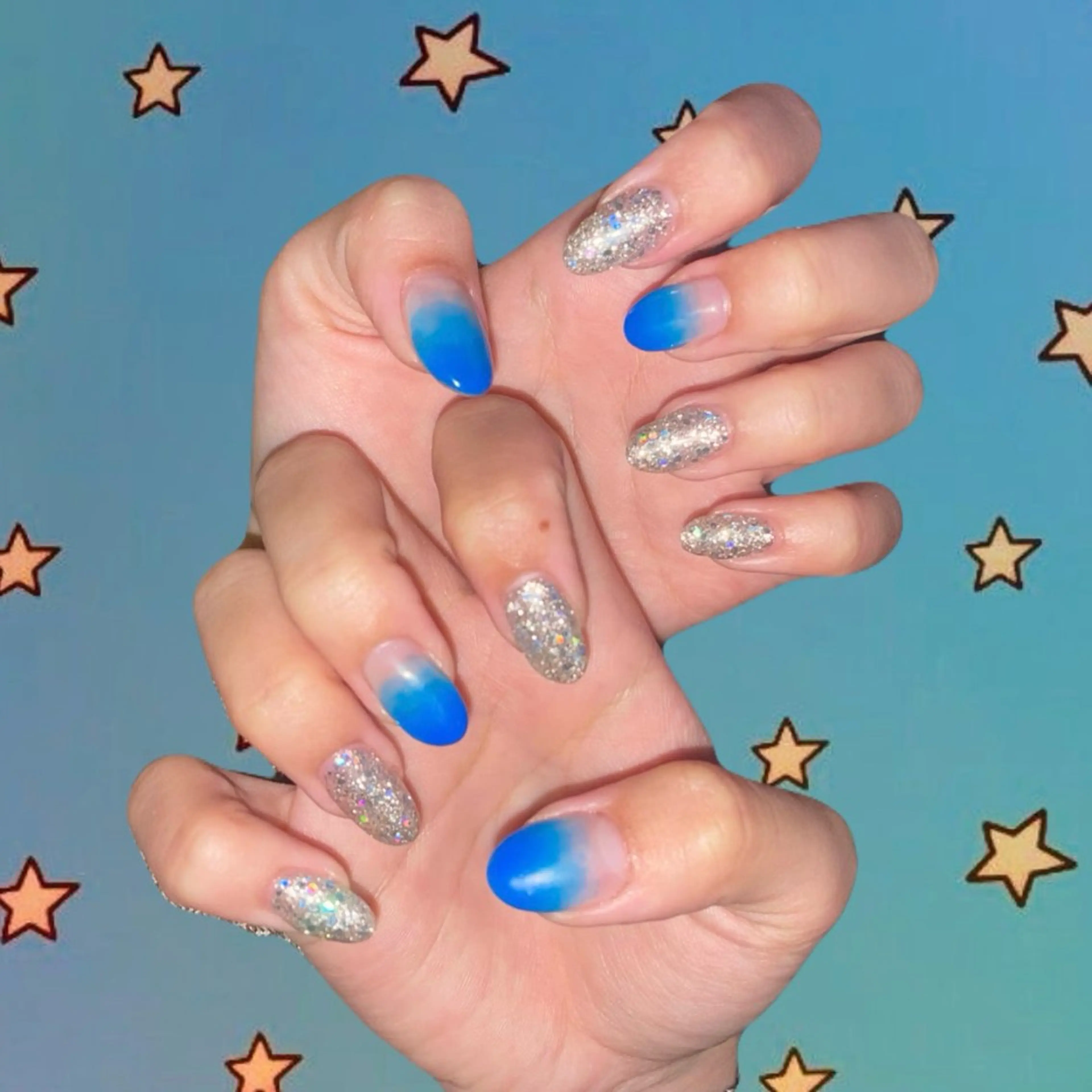 ネイル グラデーション ラメ(グリッター) eye salon fix lash ＋高知駅前店所属・fix lash＋ Marinのマツエク・マツパデザイン