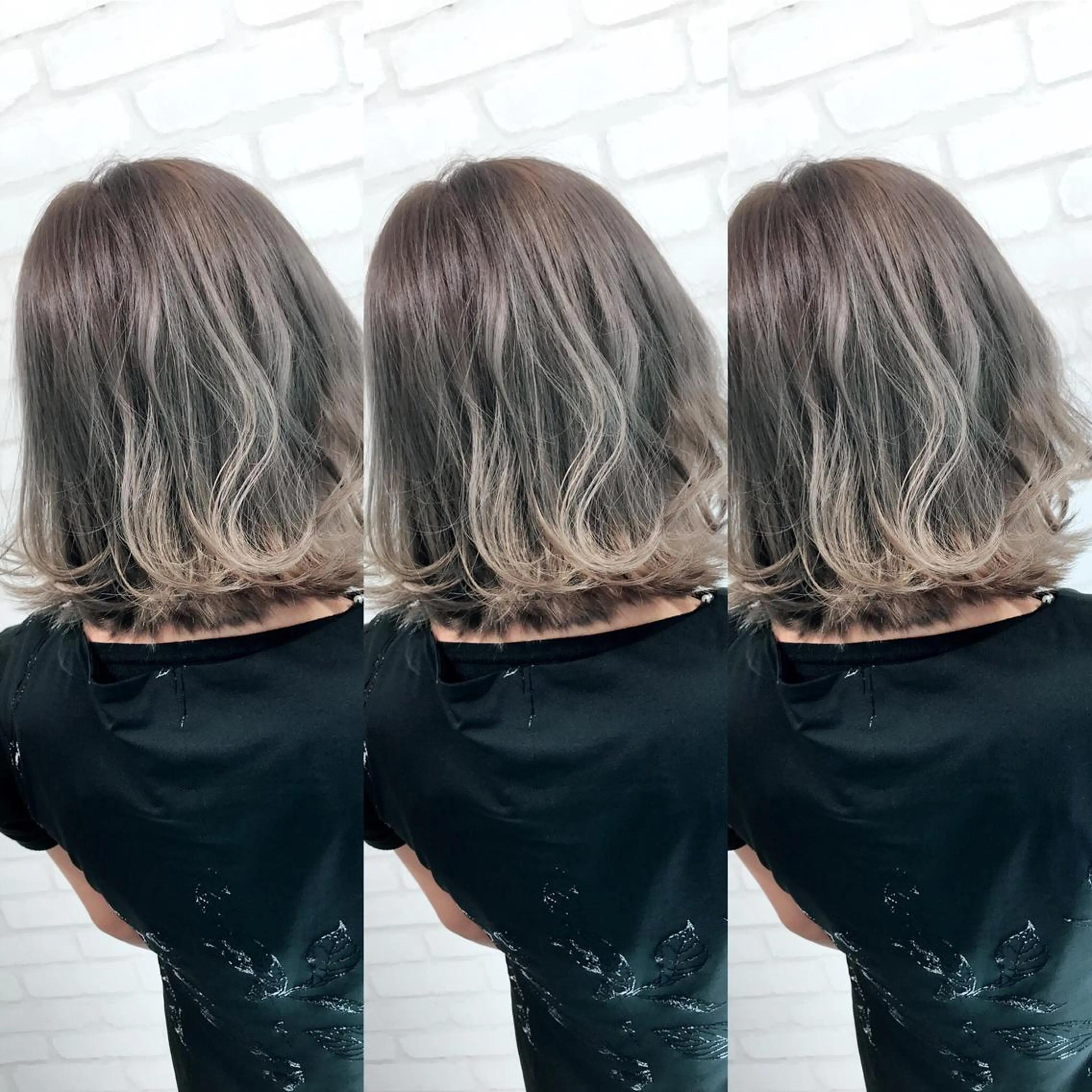 ミディアム アッシュ ヘアカラー Selene hair OSAKAのヘアスタイル