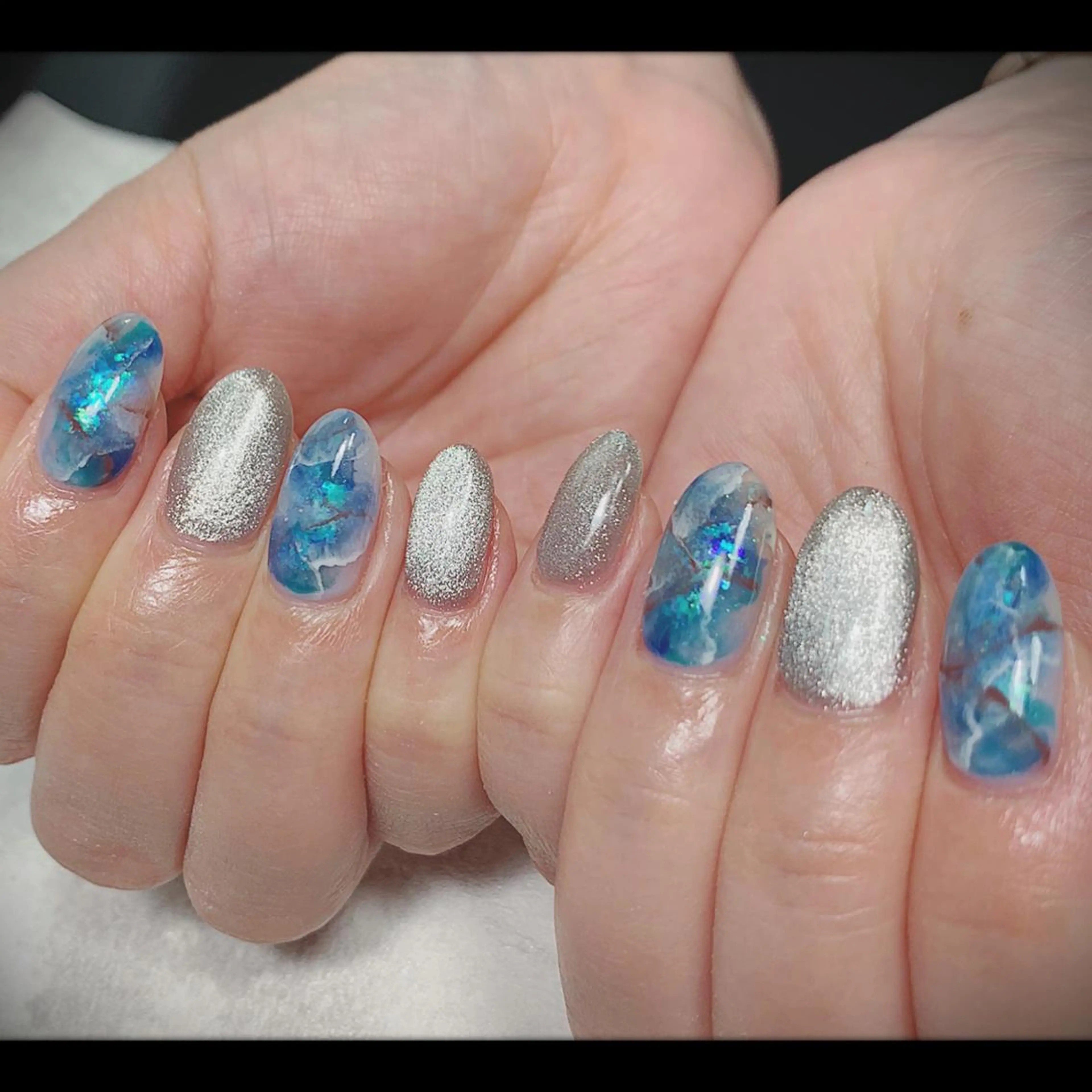 ネイル 大理石ネイル(マーブル) ハンドネイル M nail 市原市ちはら台のネイルデザイン
