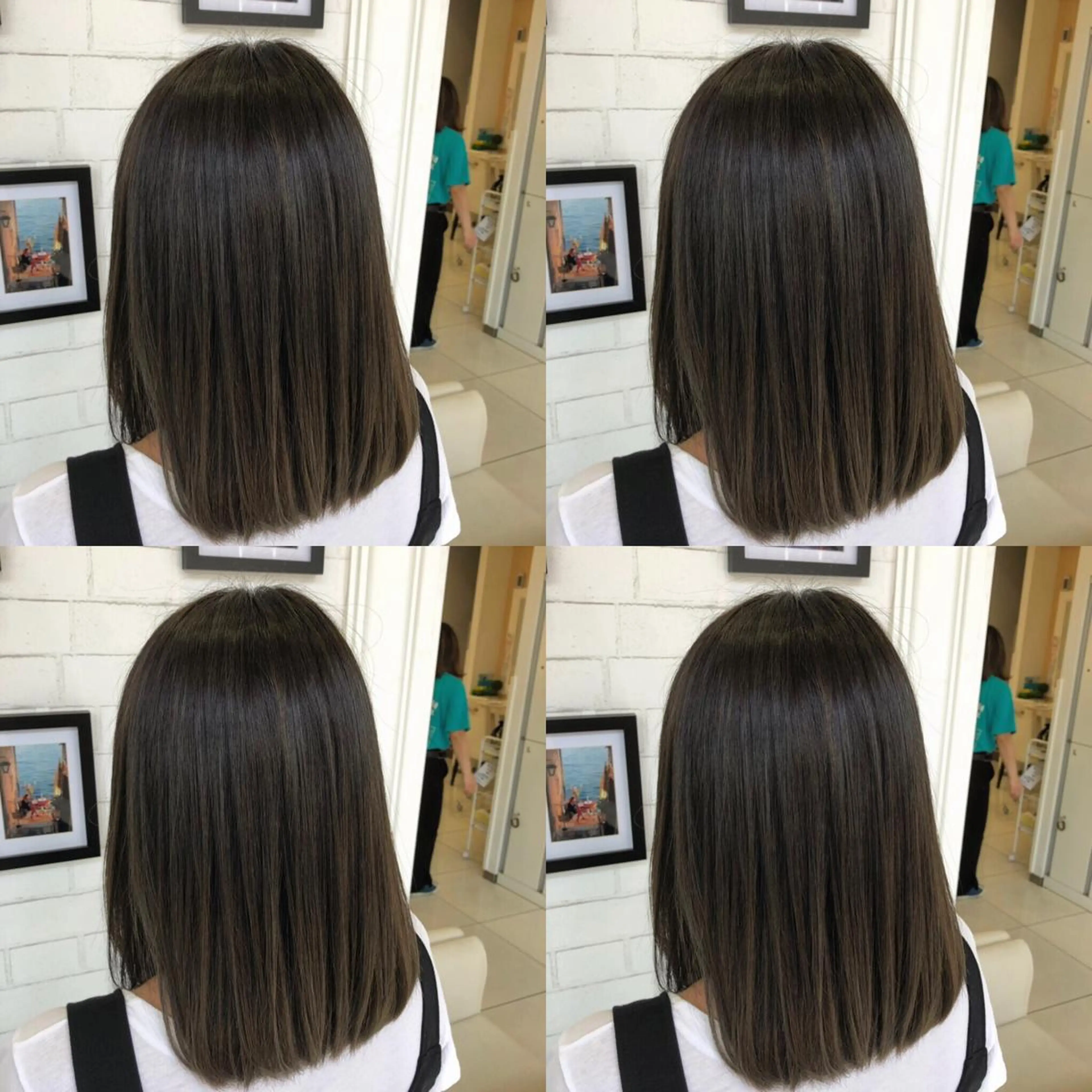 セミロング アッシュ 学生 髪質改善 レイヤーカット 縮毛矯正 Ash 山田 勇太のヘアスタイル