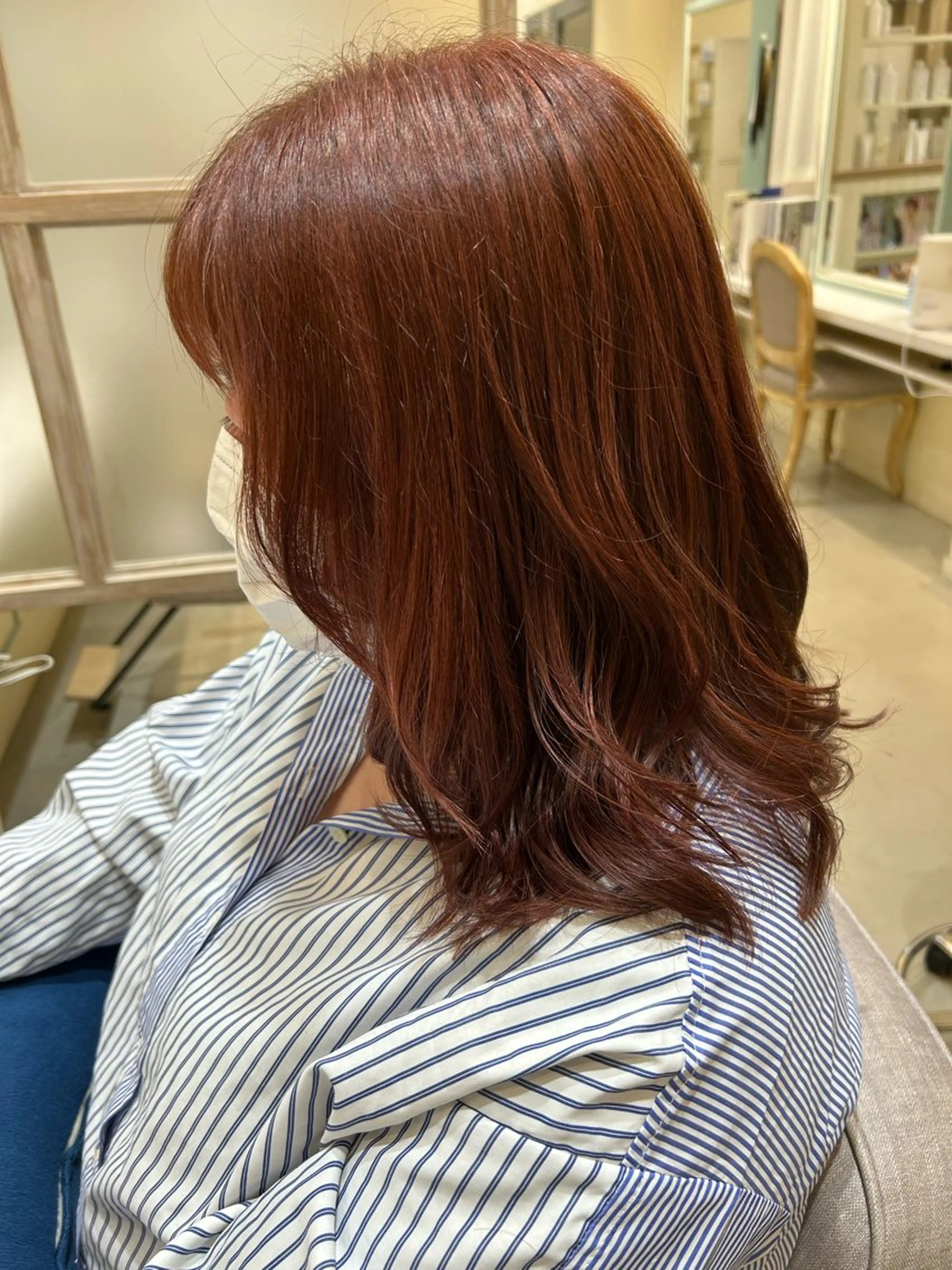 カラー ピンクカラー レッドカラー 石灘 夢都美のヘアスタイル