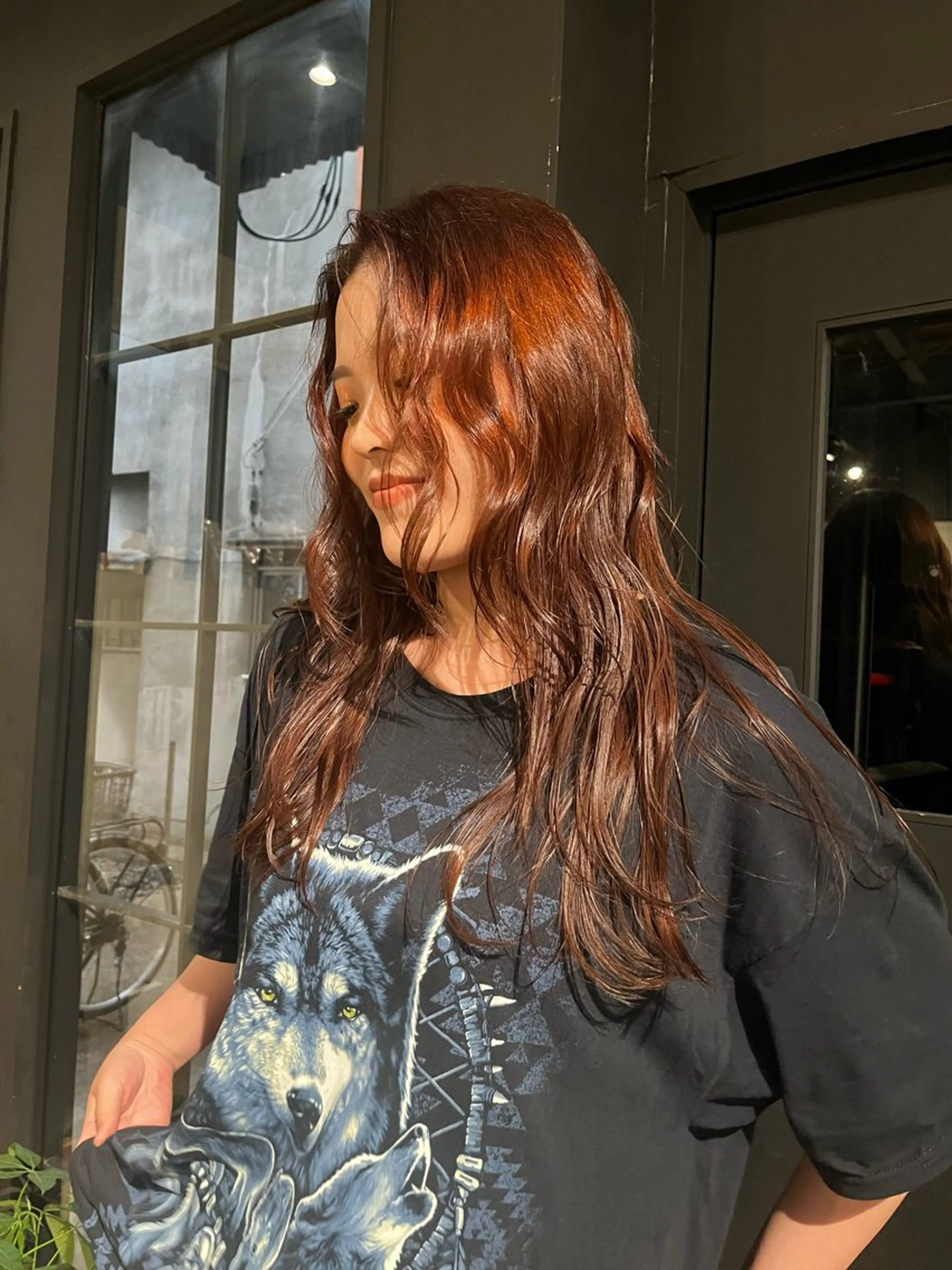 ロング オレンジブラウン みさき/レイヤー/ハ イトーン指名No.1のヘアスタイル