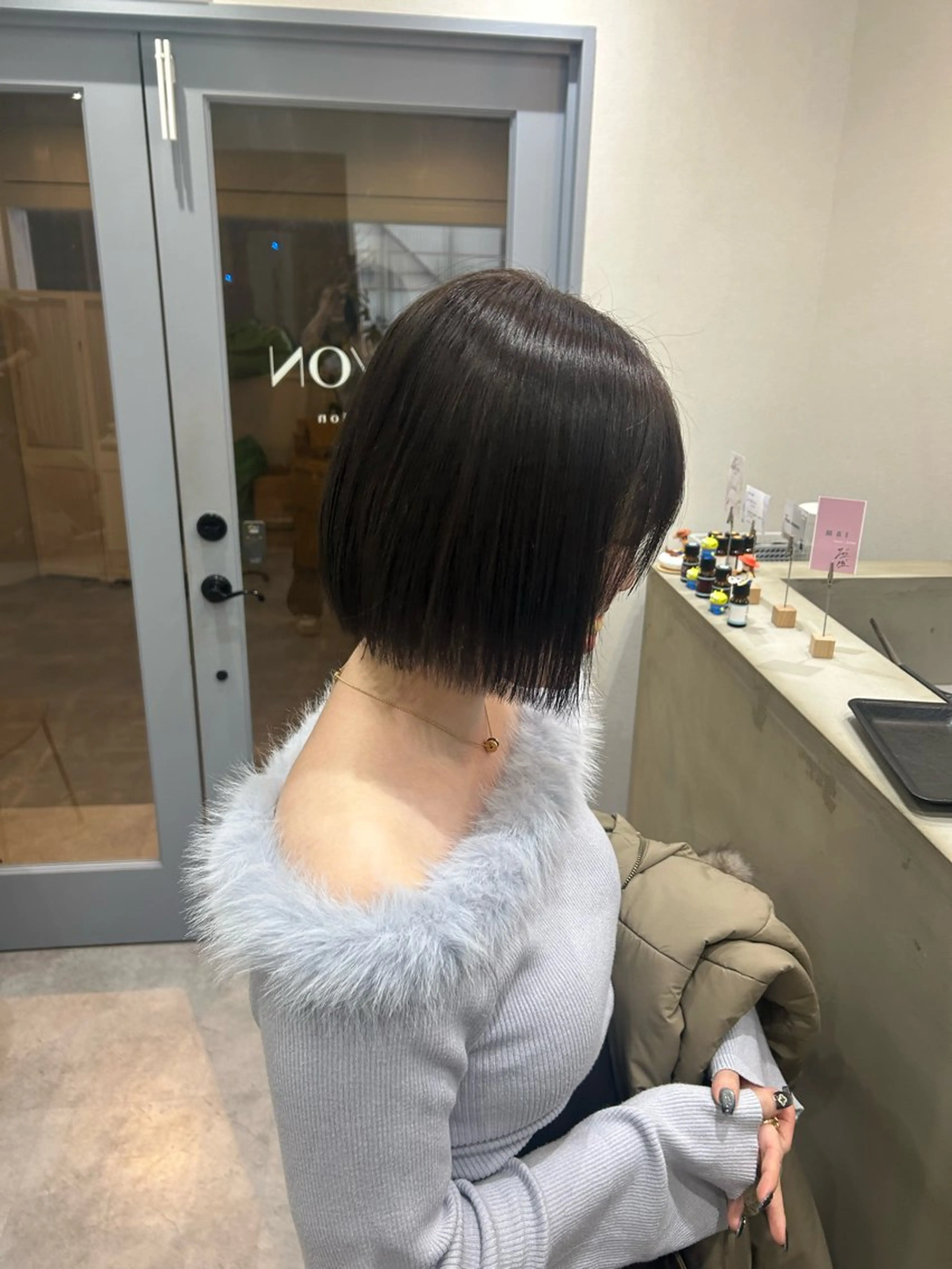 ミディアム カラー ヘアアレンジ ラベンダーカラー ラベンダーグレー ヘアカラー ボブ /ニュアンス/ satomi🧸💖のヘアスタイル