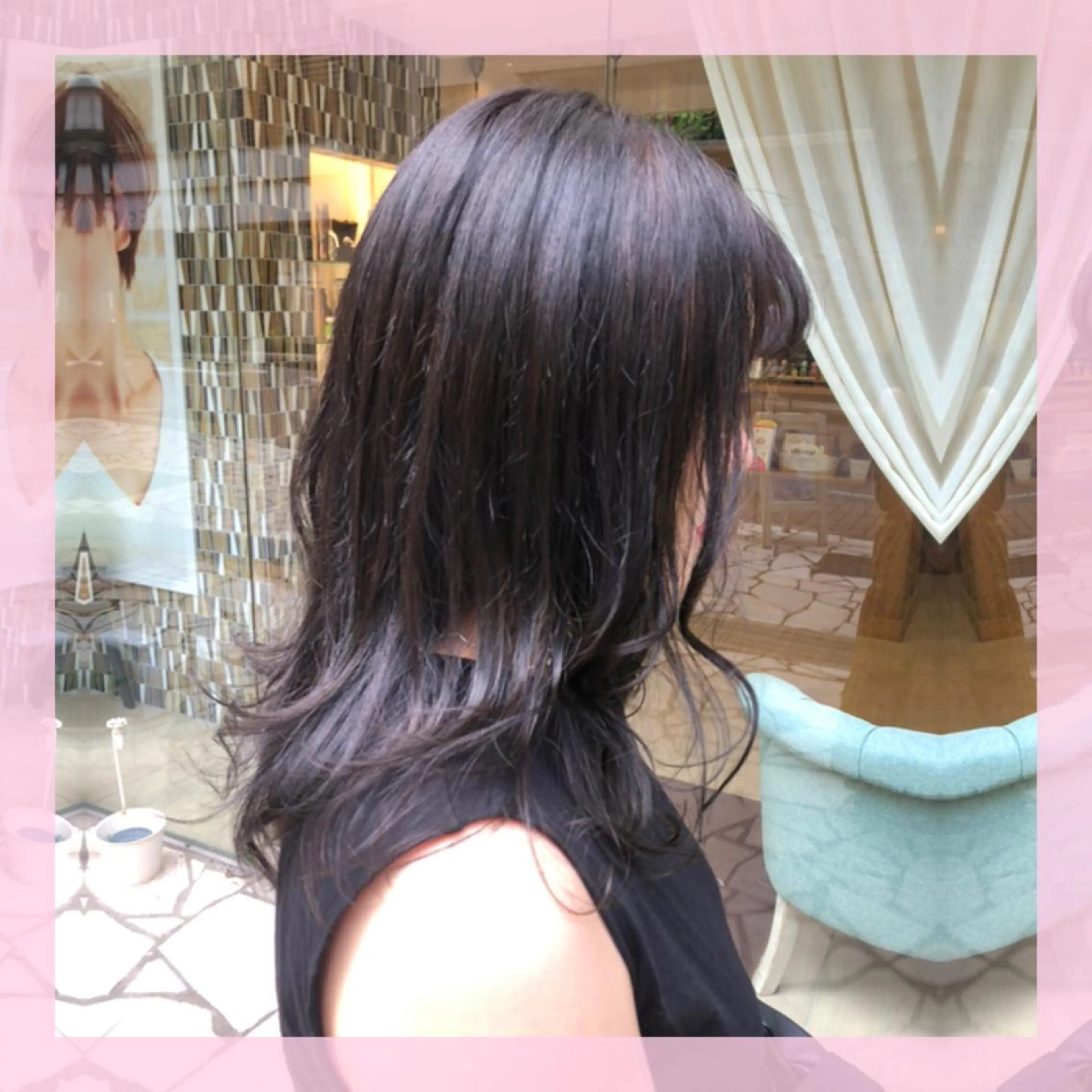 セミロング カラー 黒髪 カット ヘアカラー トリートメント plum.所属・🍒前川 🍒のヘアスタイル