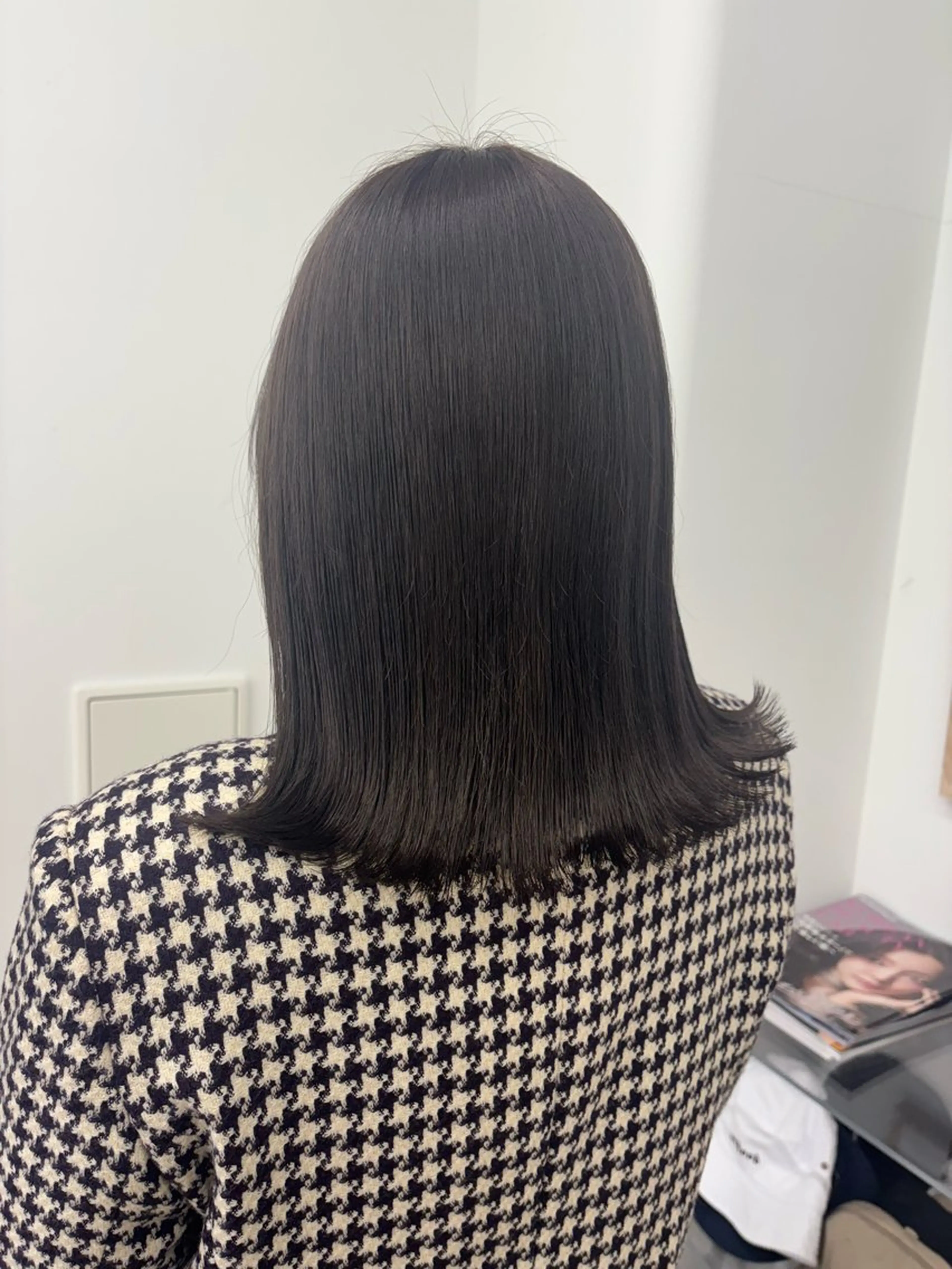 ミディアム ヘアカラー リン🔔ボブ cut ベージュカラー🤎のヘアスタイル