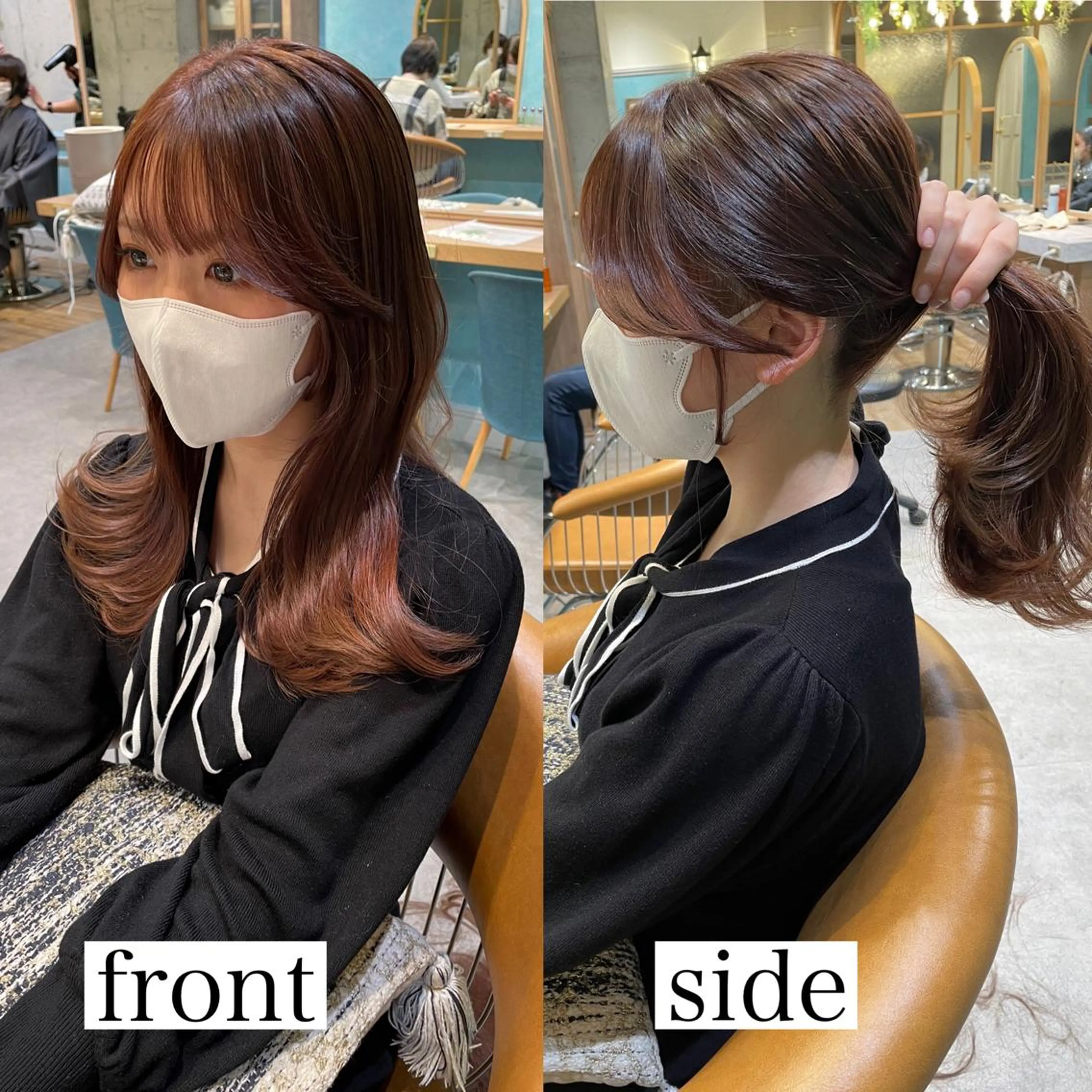 セミロング カット ヘアカラー トリートメント 山本翔一郎 韓国顔周りレイヤーのヘアスタイル