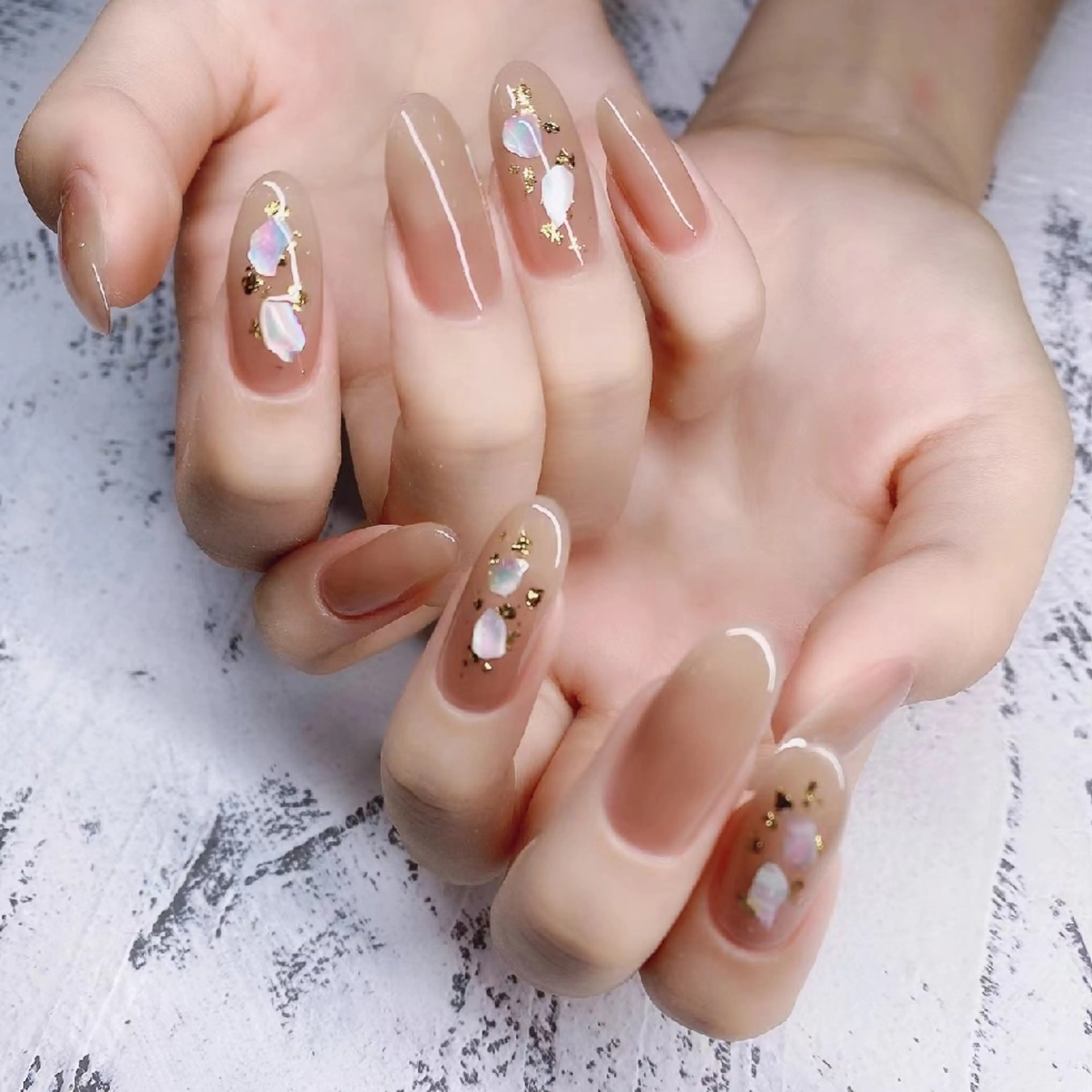 ネイル ハンドネイル ネイリストゆか💅 長さだし、深爪矯正のネイルデザイン