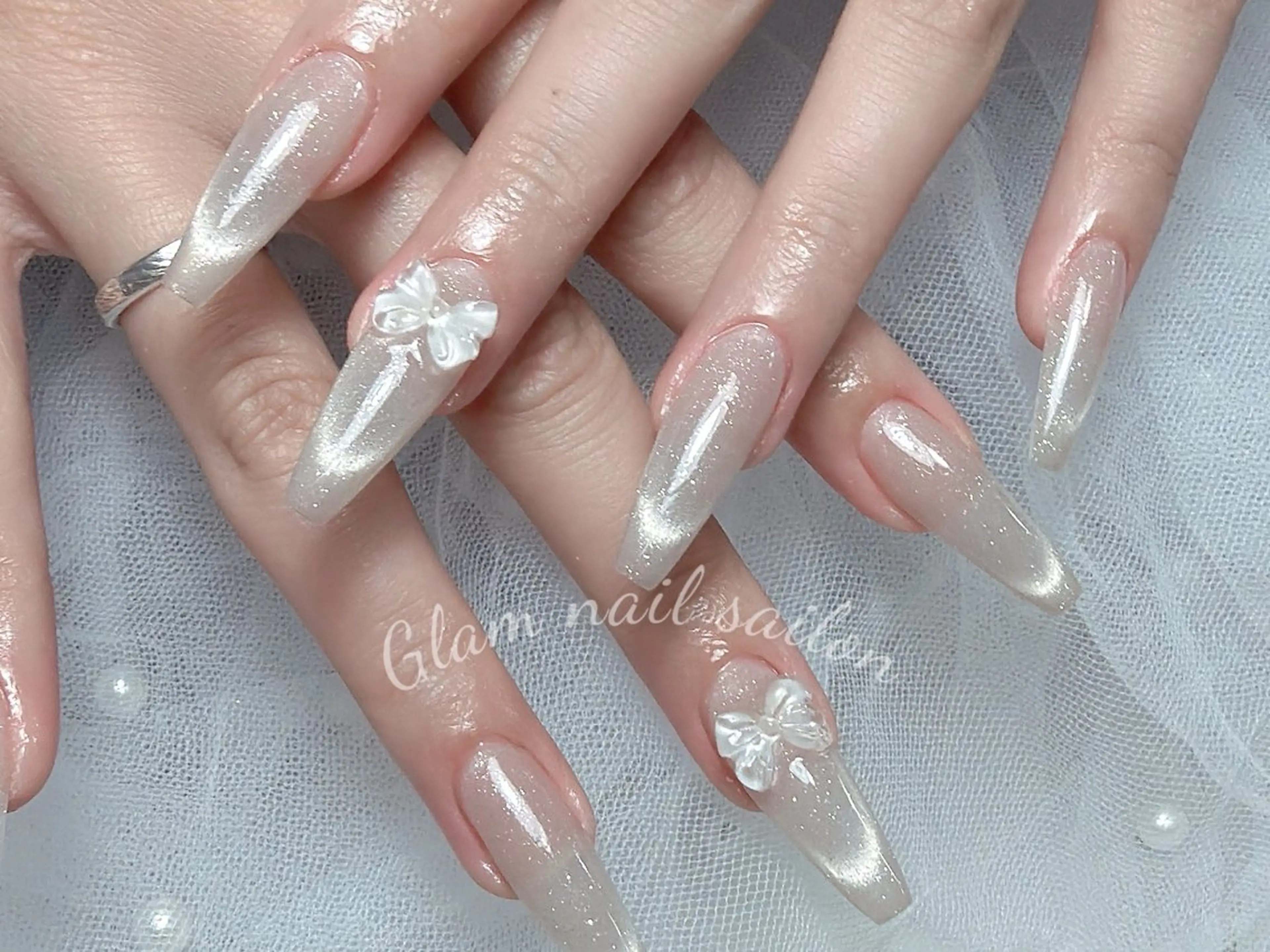 ネイル エツメ💅 長さだし🎀デザインのネイルデザイン