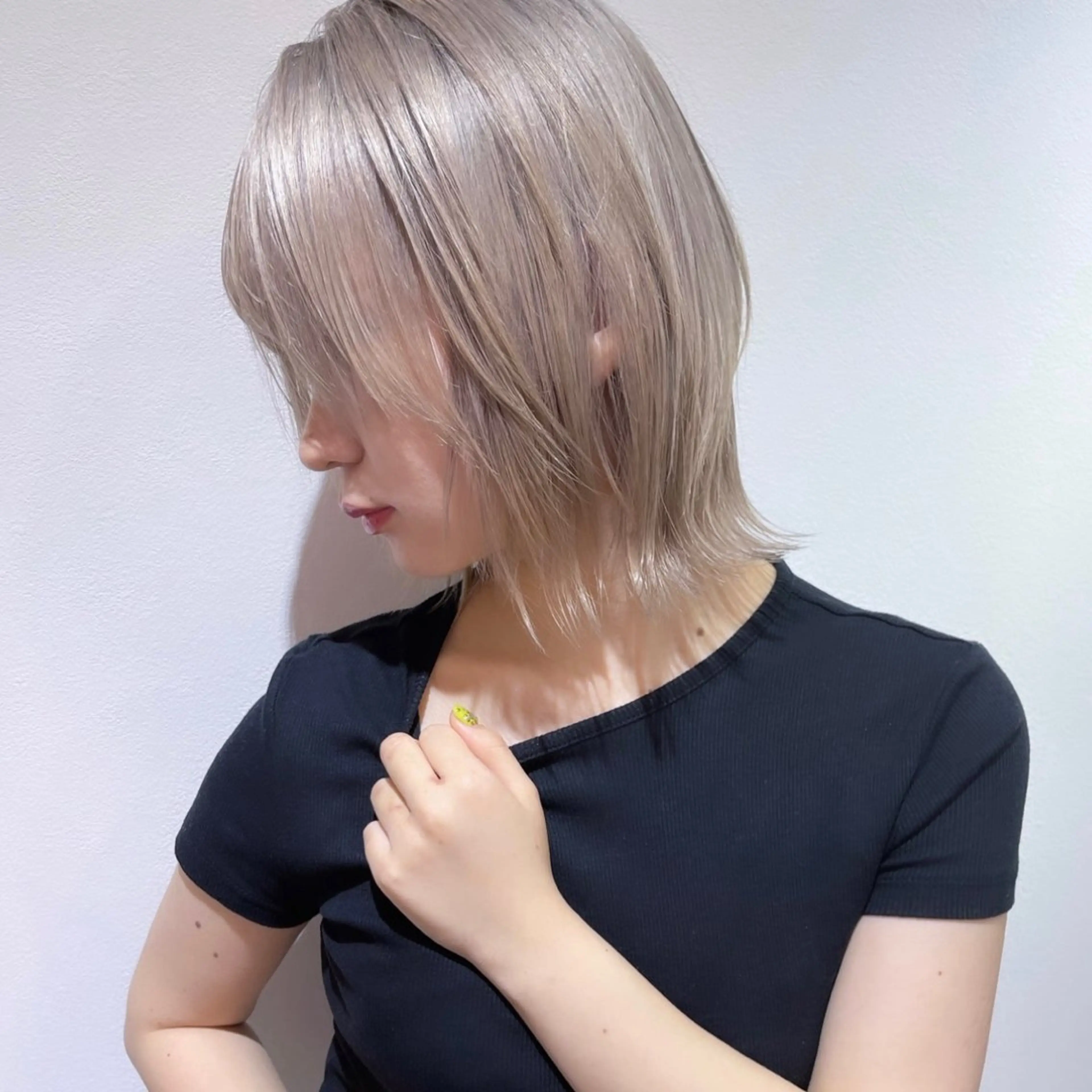 ミディアム カラー ボブ/ダブルカラー 縮毛矯正/支持多数のヘアスタイル