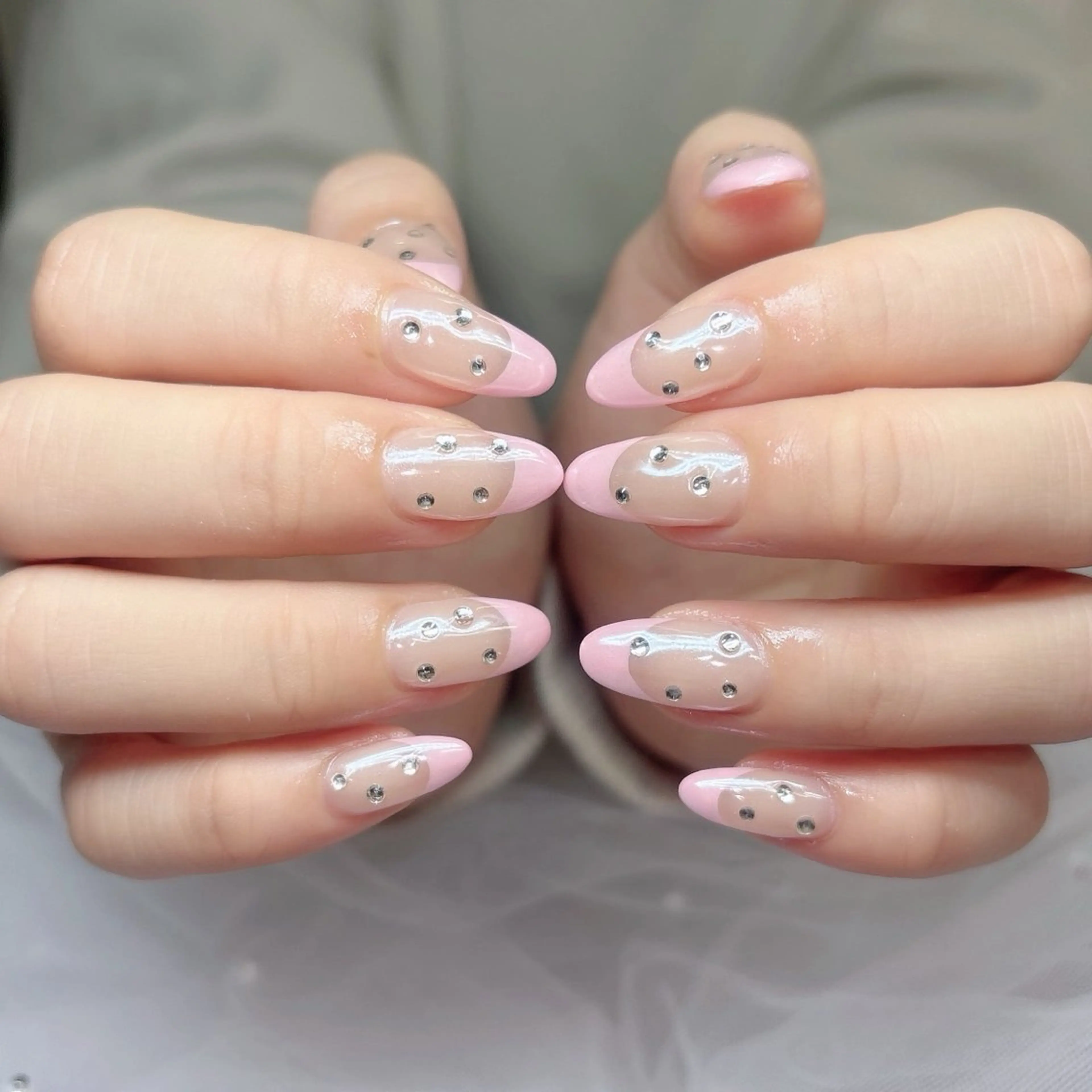 ネイル フレンチネイル ミラーネイル ピンク ワンホンネイル ハンドネイル ハンドケア 心斎橋Salon Epokkuのネイルデザイン