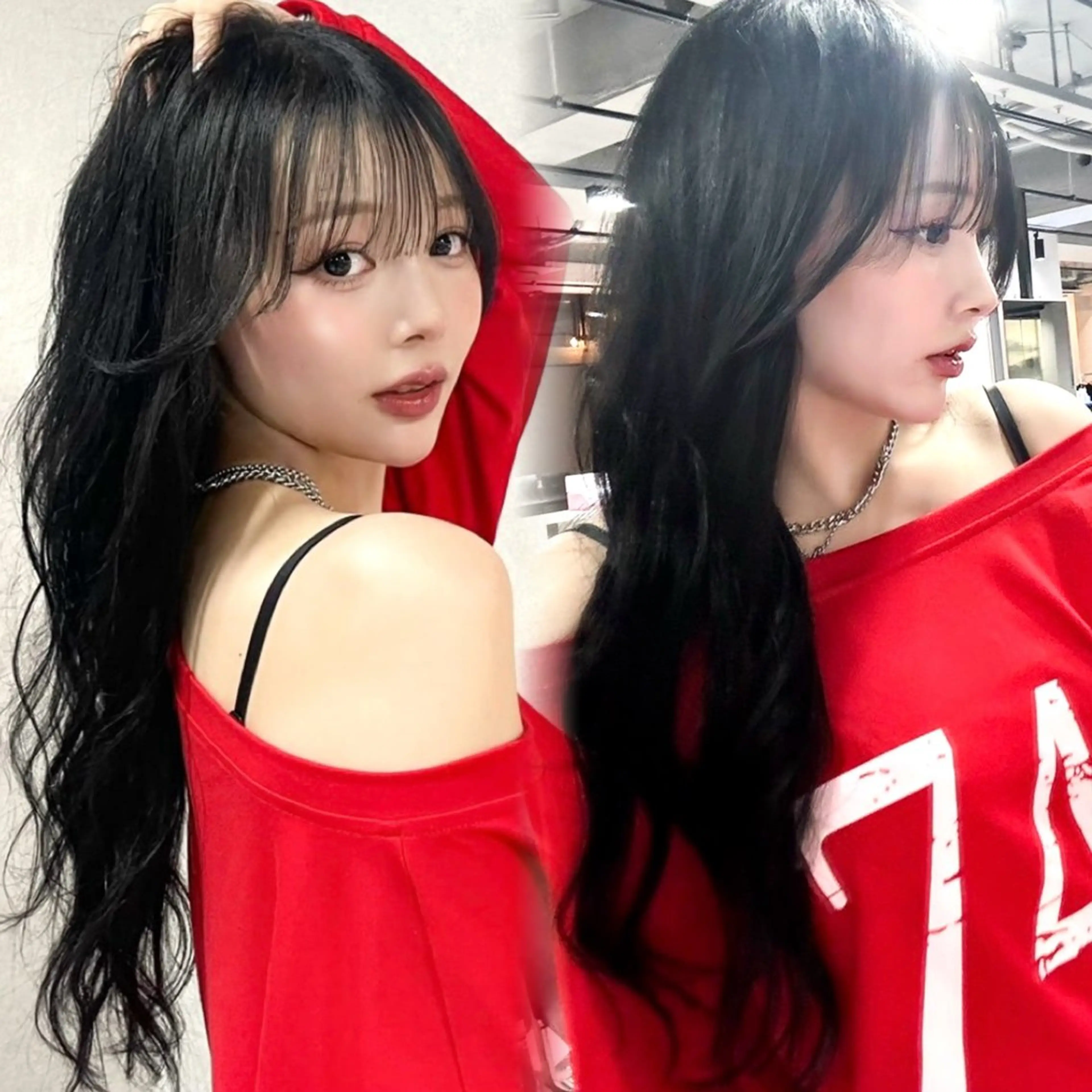 ロング カラー 黒髪 髪質改善 レイヤーカット ヘアカラー トリートメント 暖色/ミルクティー /レイヤー/マリア♡のヘアスタイル