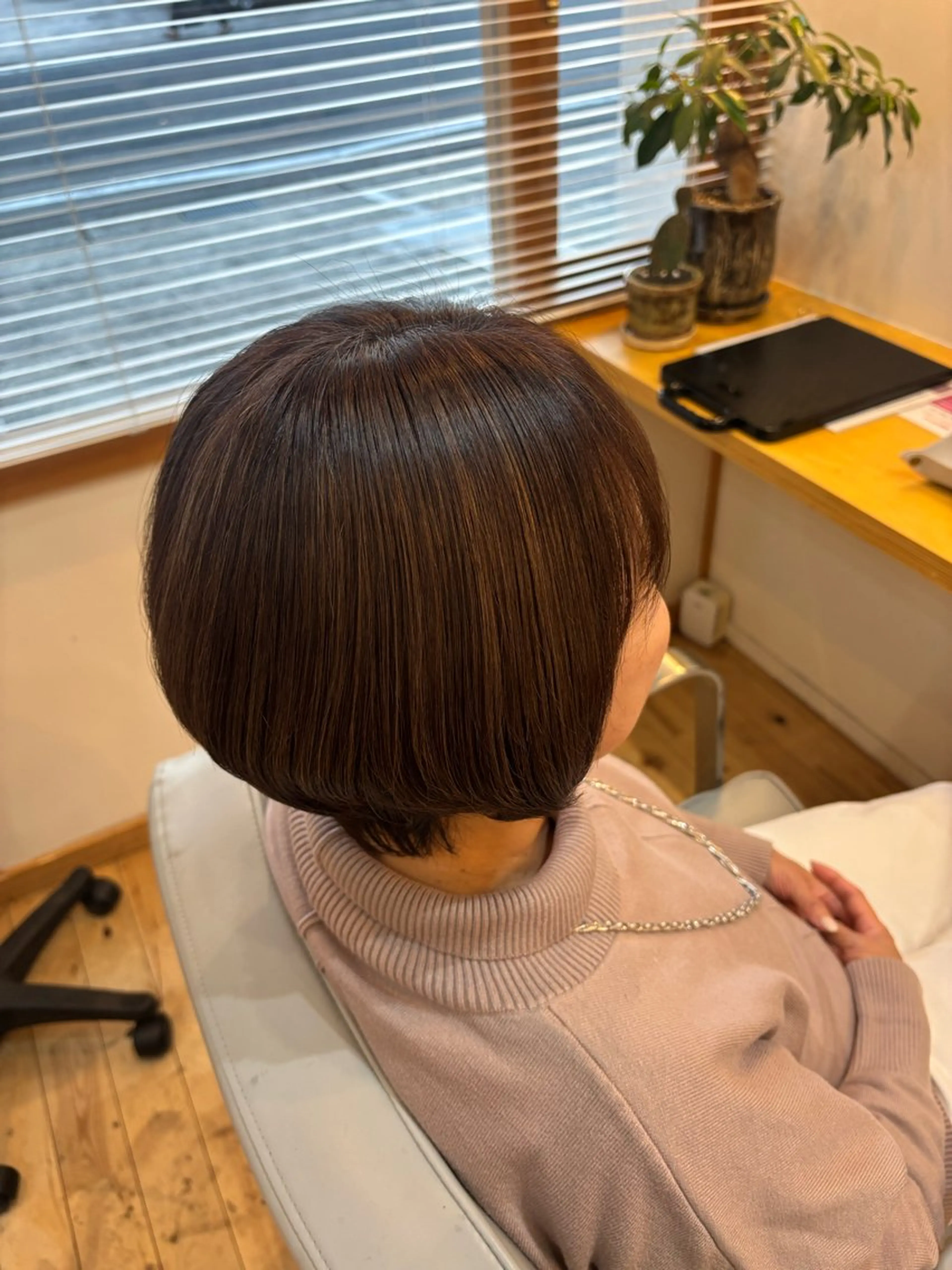 ショート カラー ハイライトカラー ハイライト ヘアカラー 暖色❤️艶カラー/ あおいのヘアスタイル