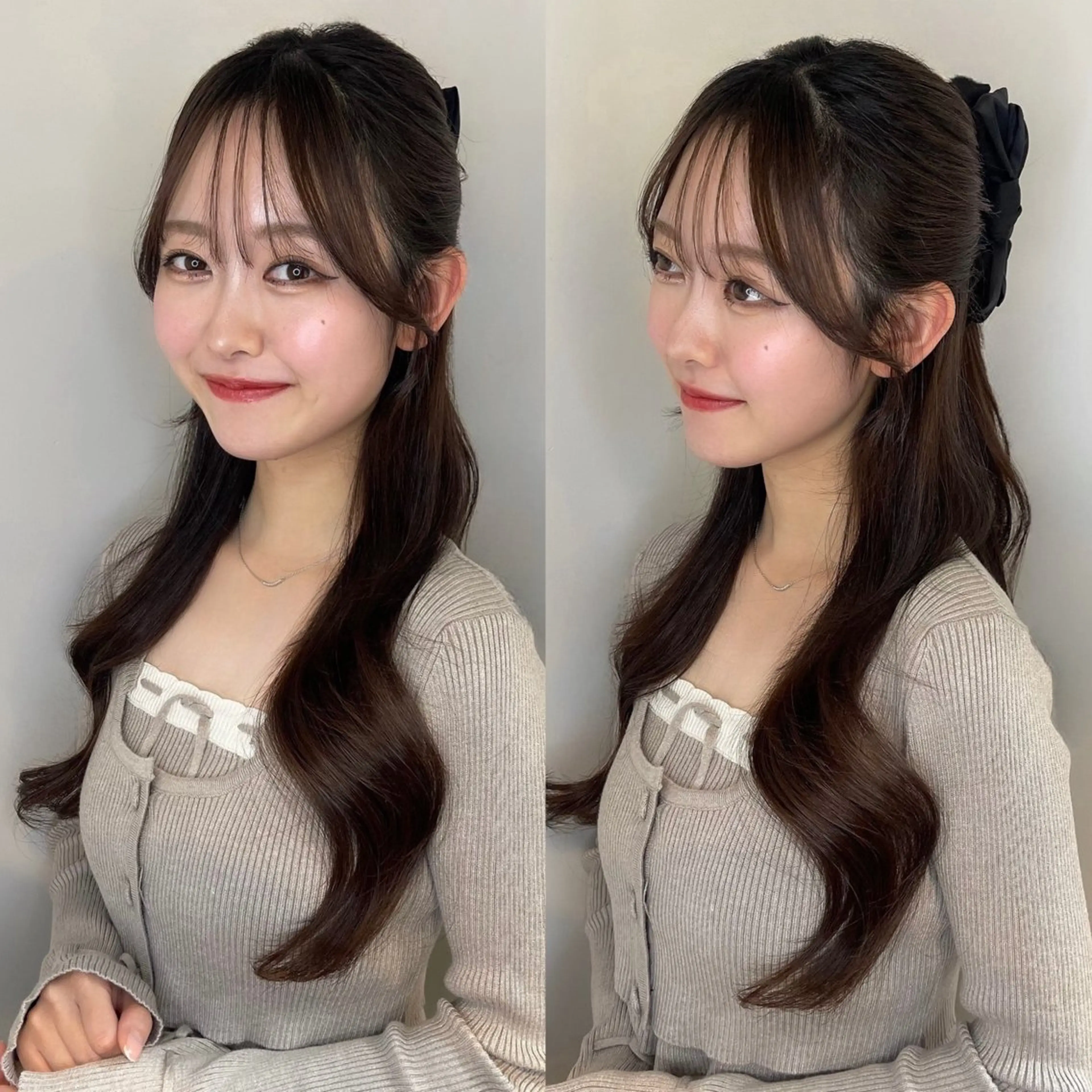 ❤︎韓国風顔まわりカット+ケアカラー＋髪質改善Aujua treatment 超音波ｱｲﾛﾝ付き❤︎の写真