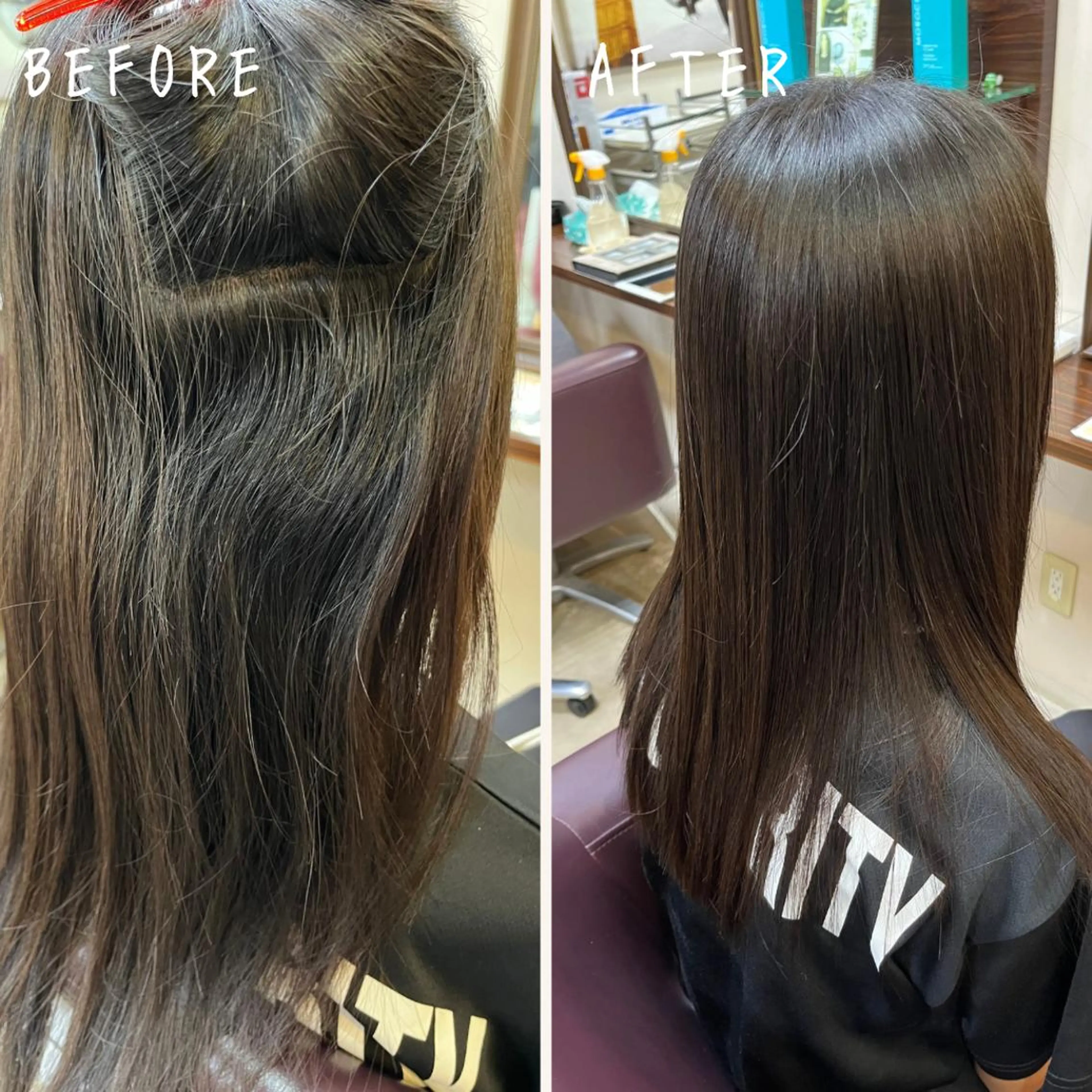 ロング カット 縮毛矯正 トリートメント 澤崎 希望のヘアスタイル