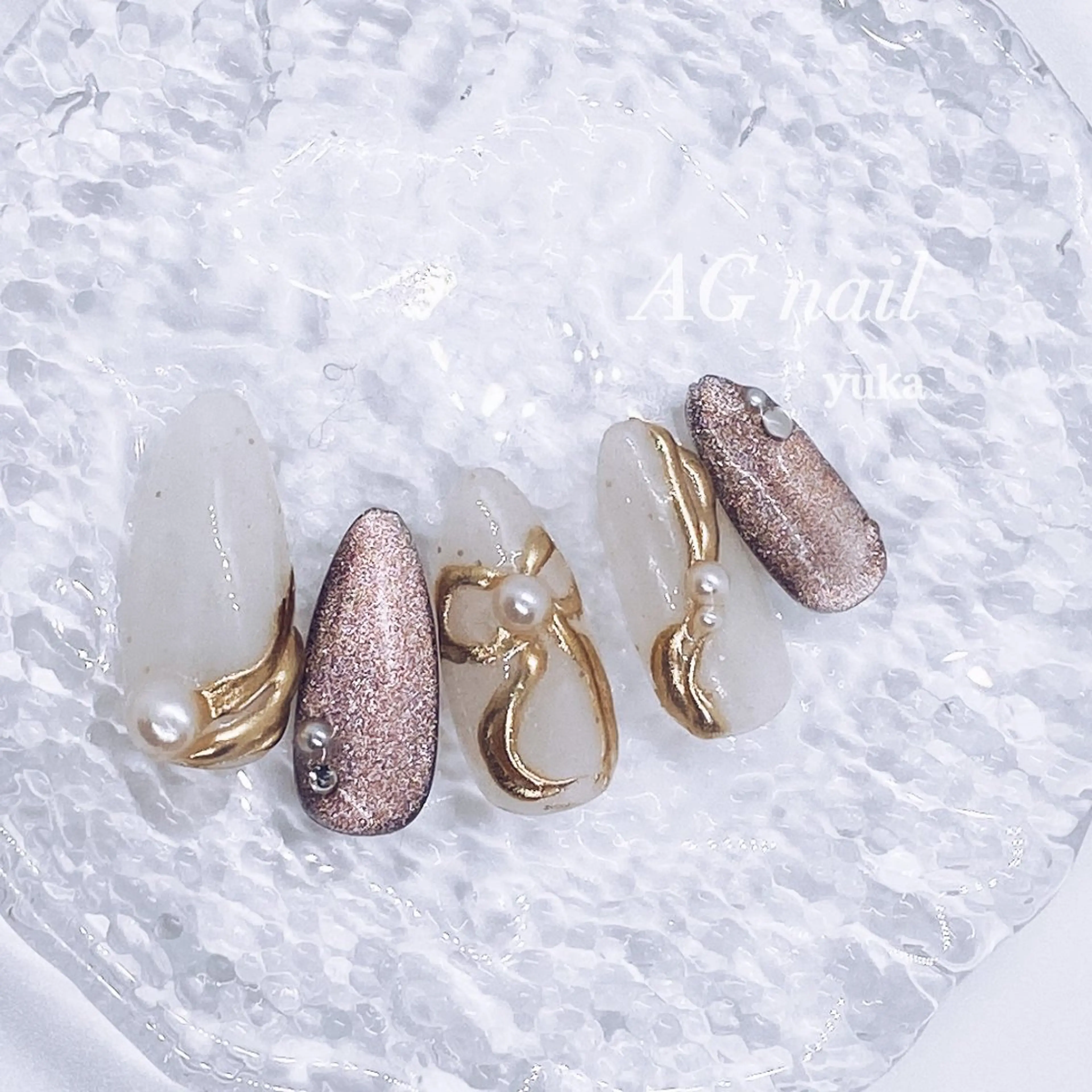 ネイル 卒業式 ハンドネイル ハンドケア AG nail 〚　yuka　〛のネイルデザイン