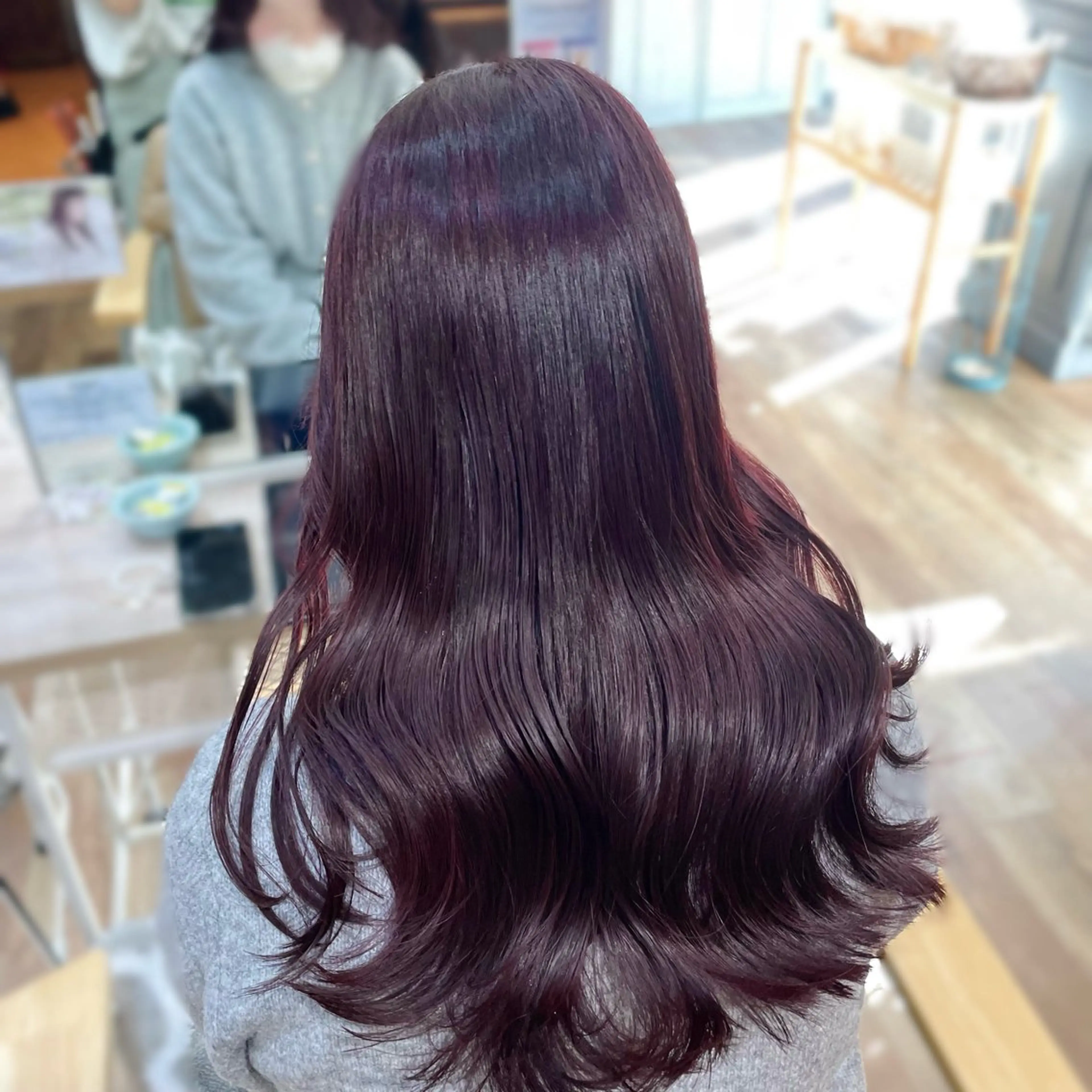 ロング カット ヘアカラー トリートメント ピンク・ラベンダー/ レイヤー/NANAのヘアスタイル