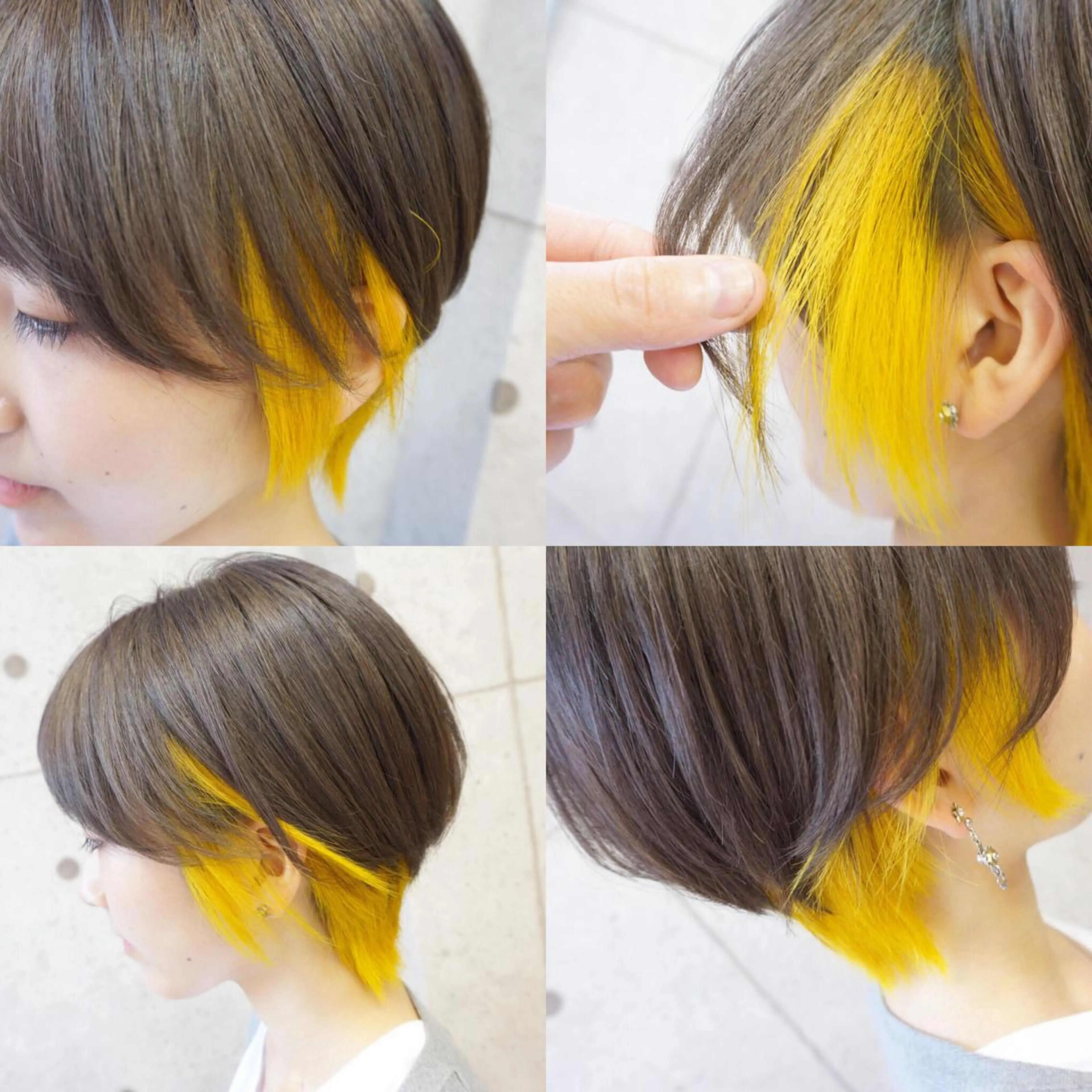 ショート イエローカラー hair teria ryu 大塚のヘアスタイル