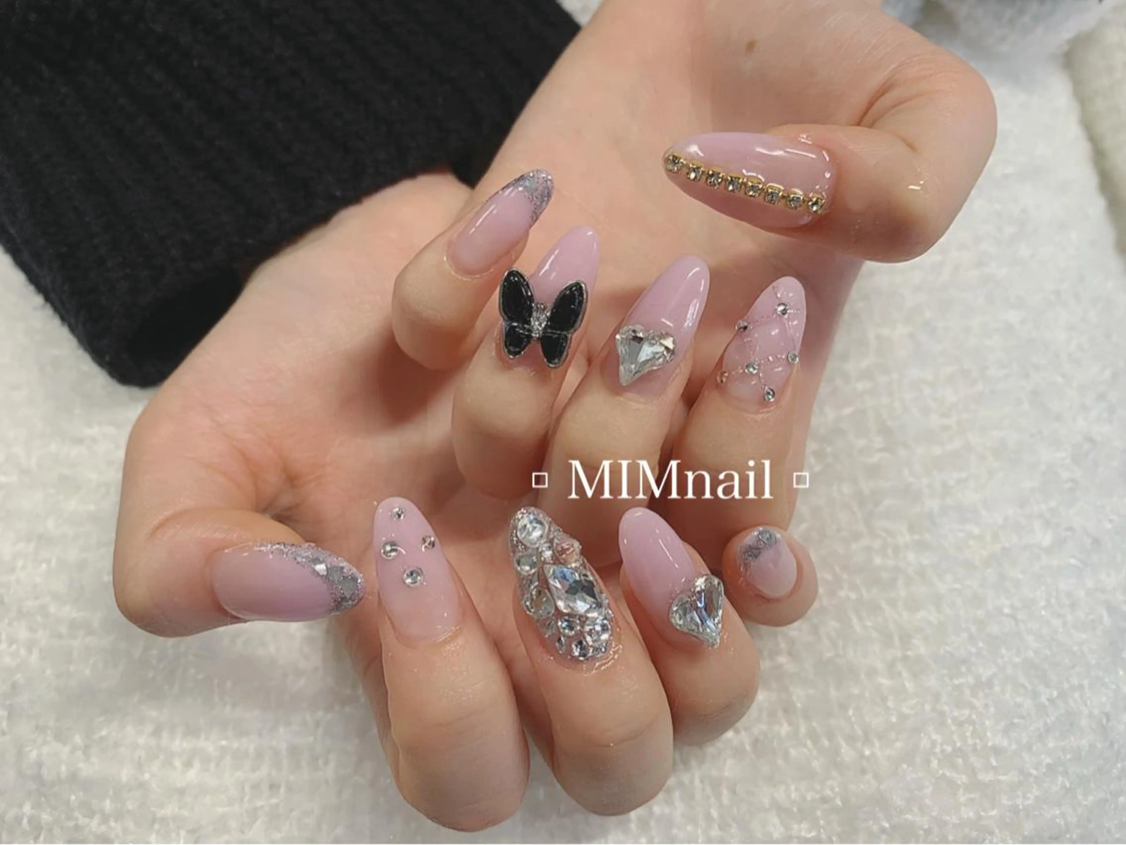 ネイル 長さ出し 韓国ネイル スカルプネイル *･*MIMnail *･゜ﾟ･*:･*のネイルデザイン