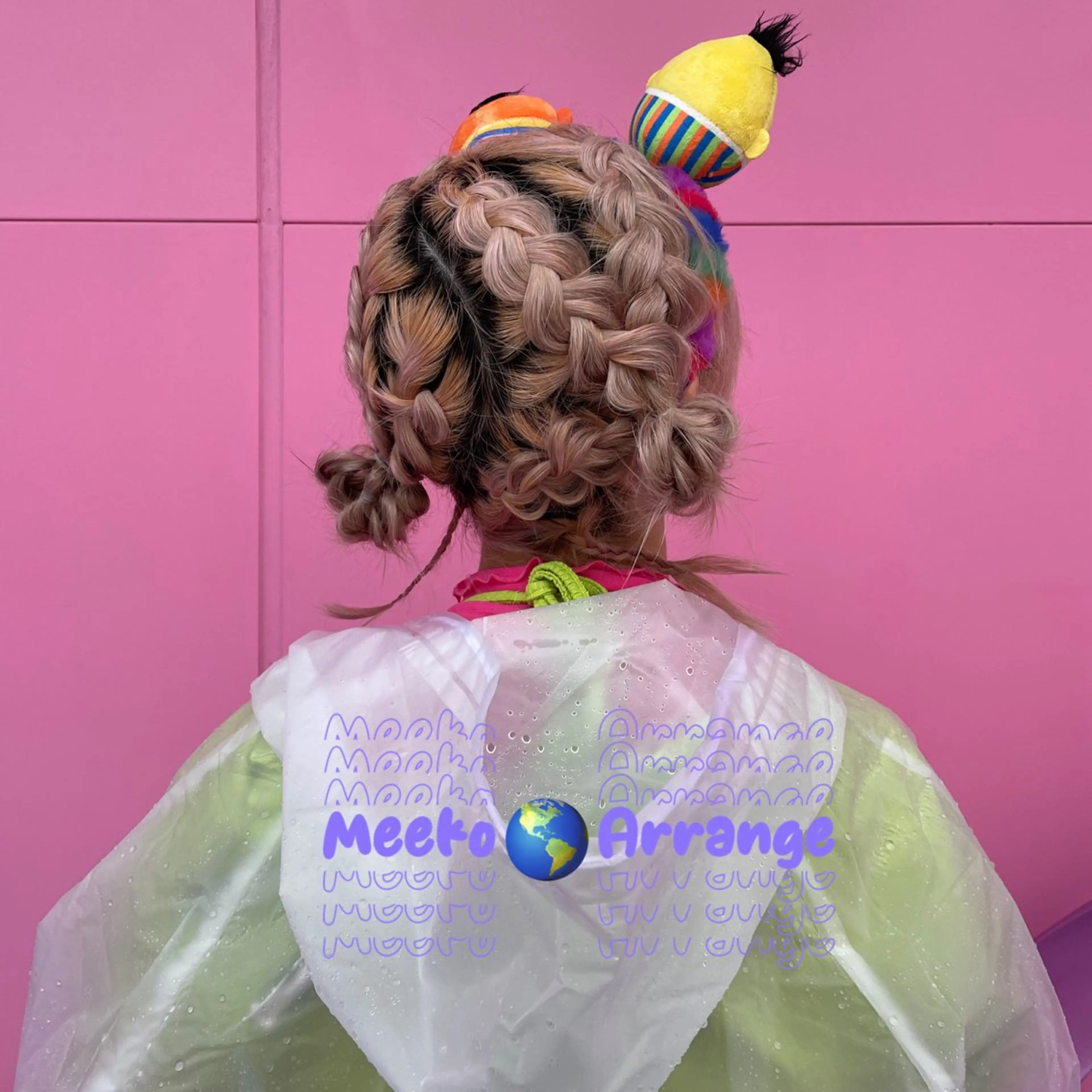 ミディアム ヘアアレンジ ハイライト ヘアセット 🌼ピンク/レッド/ アレンジ/Mei🌼のヘアスタイル