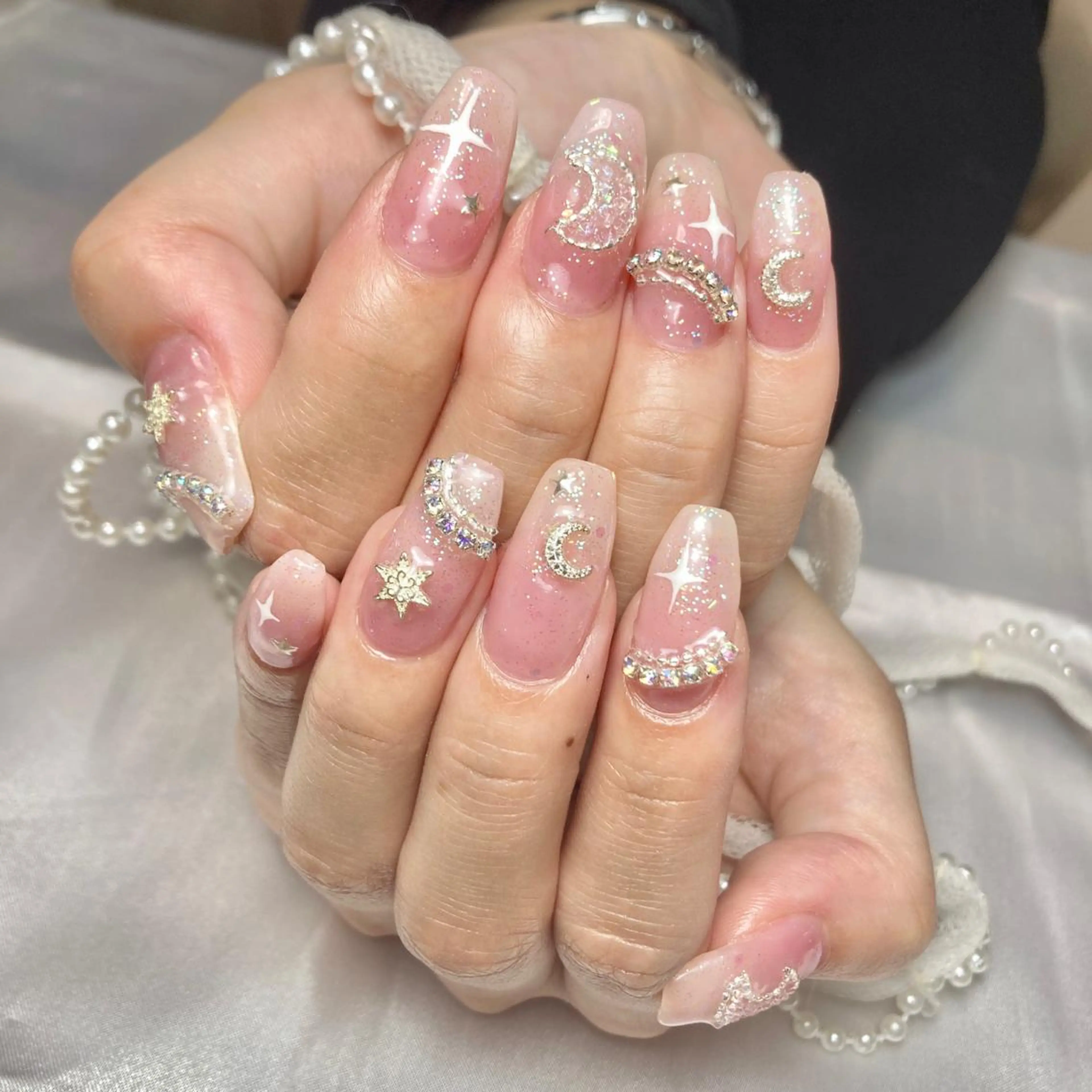 ネイル アートネイル オーロラネイル クリアネイル フラワーネイル フレンチネイル 韓国ネイル/新大久保 /駅近　【Toko】のネイルデザイン