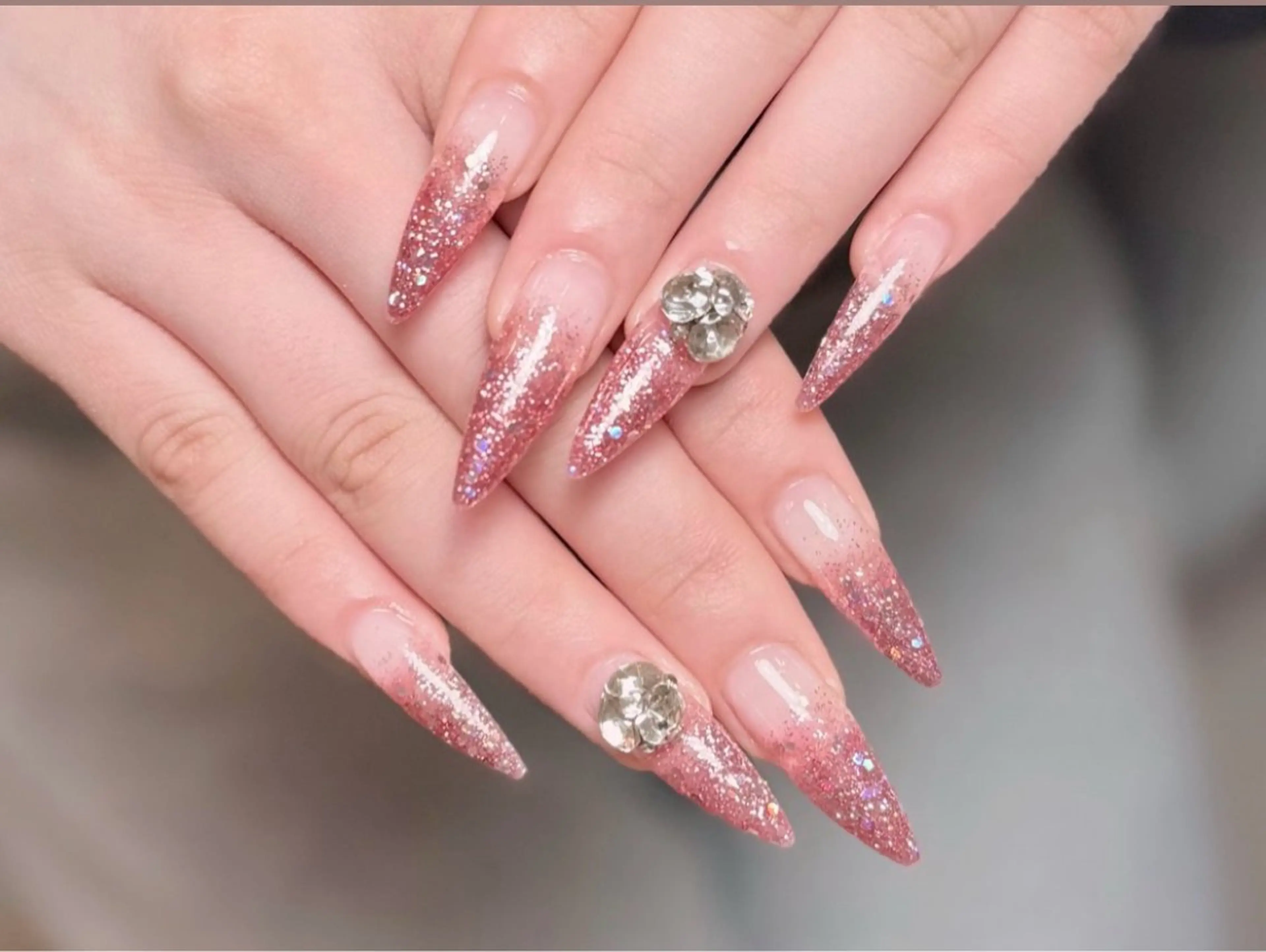 ネイル 長さ出し フラッシュネイル ジェルネイル ラメ(グリッター) マグネットネイル ハンドネイル Bél Nail salonリナのネイルデザイン