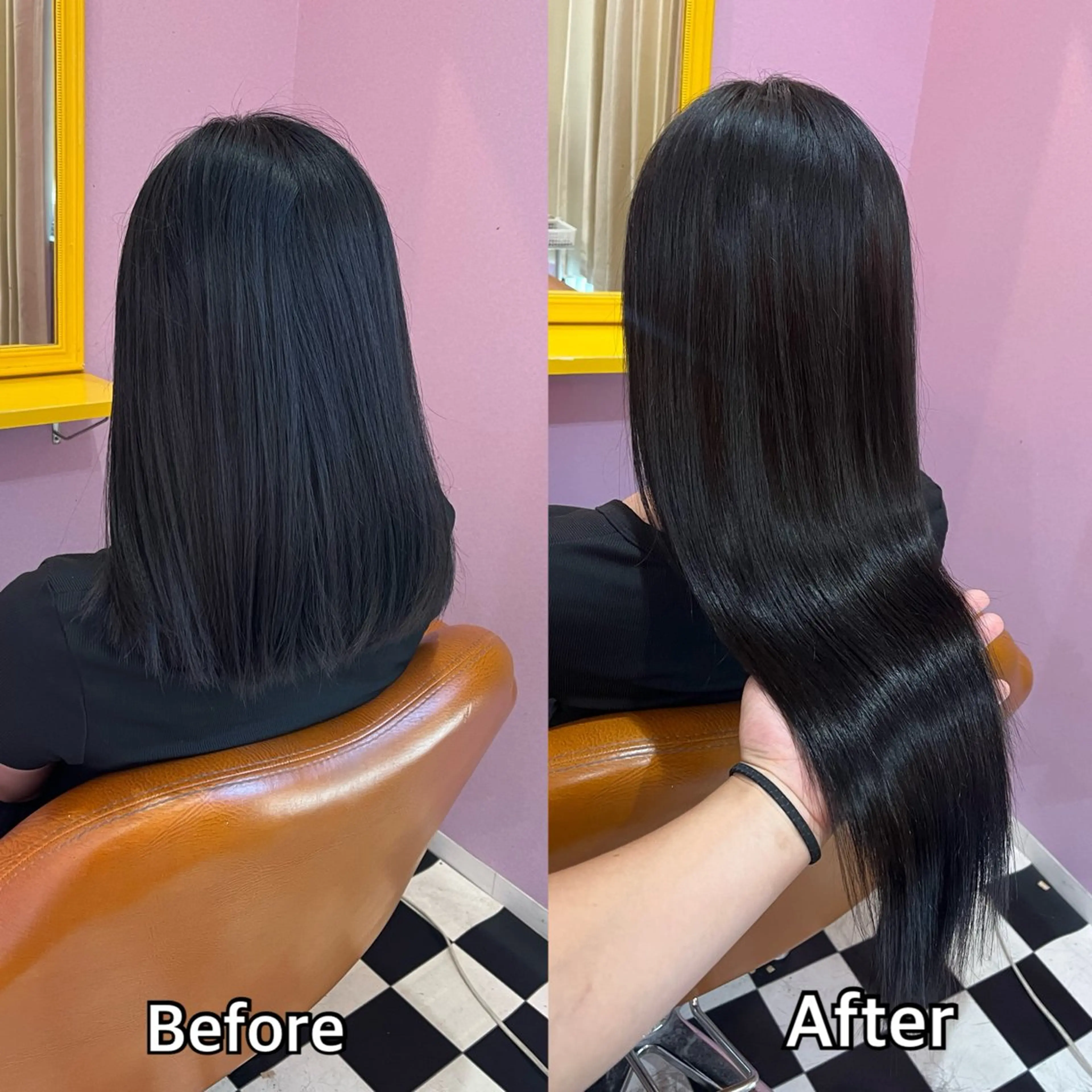 ロング エクステ シール+ちび編み込み エクステ梅田🐨のヘアスタイル