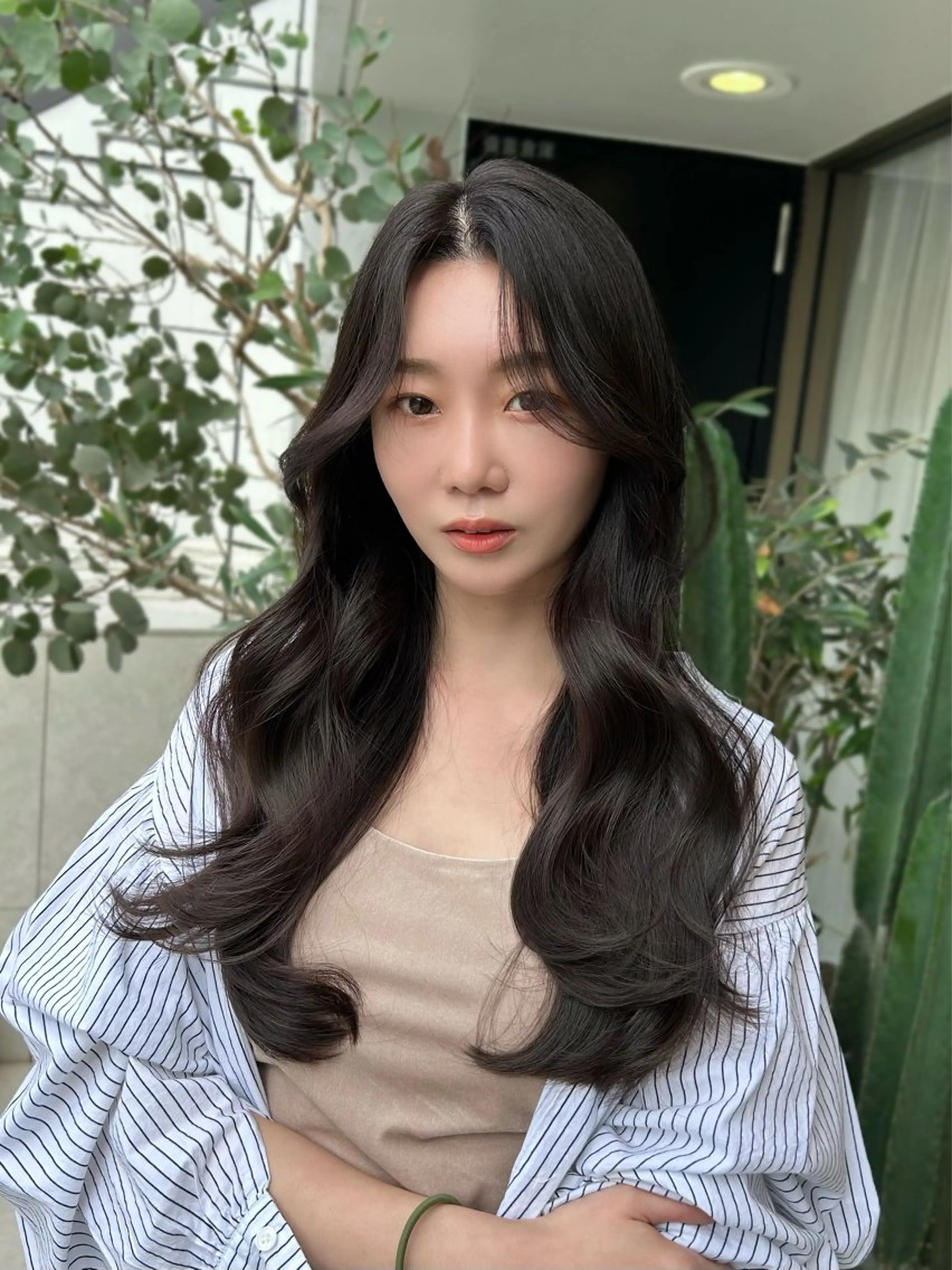 ロング カラー カット トリートメント 本格韓国ヘア🇰🇷 【uni】キューさんのヘアスタイル