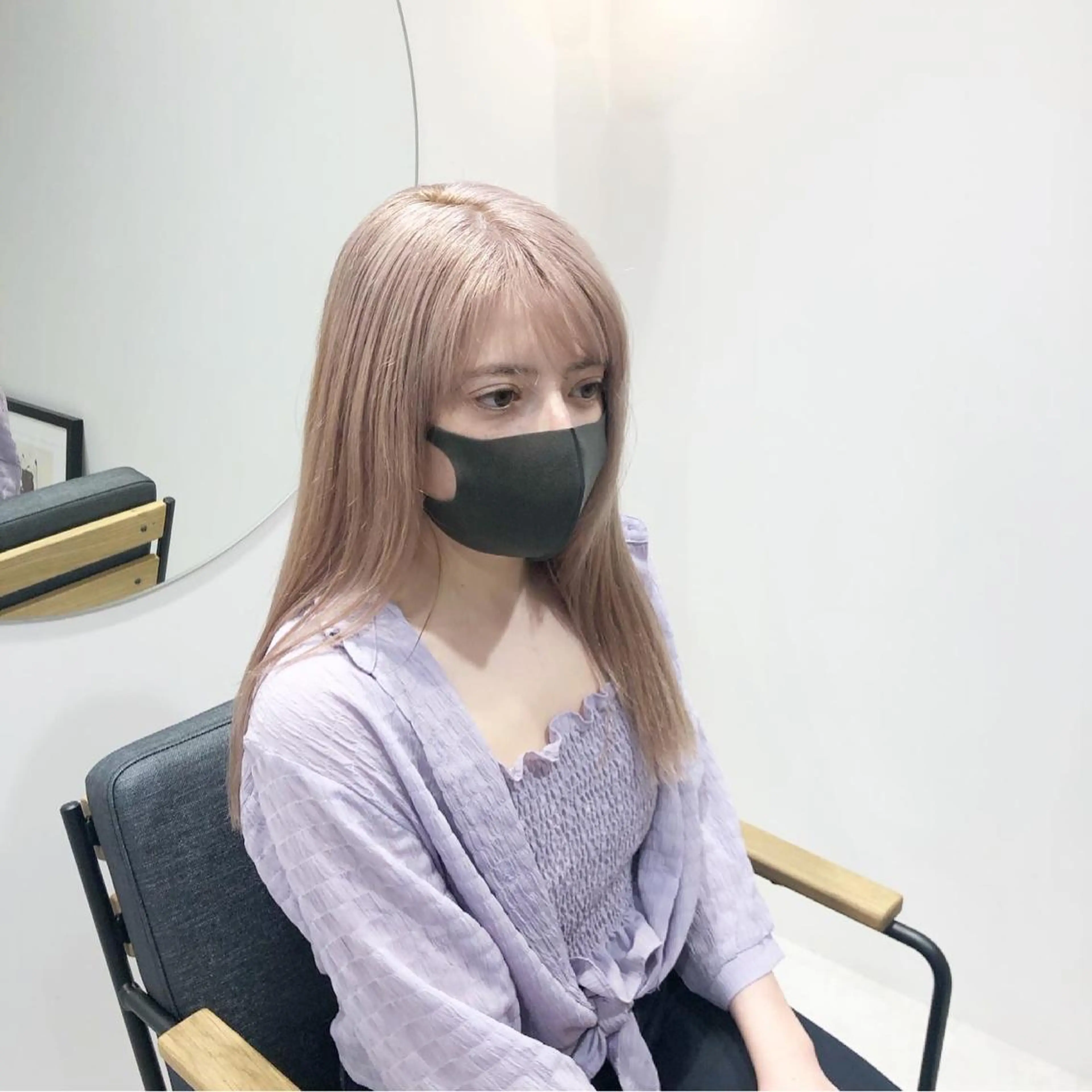 セミロング カラー ヘアアレンジ ベージュカラー ブリーチ ケアブリーチ ホワイトベージュ カット ヘアカラー 🌸ハイトーン 新田 廉 🌸のヘアスタイル