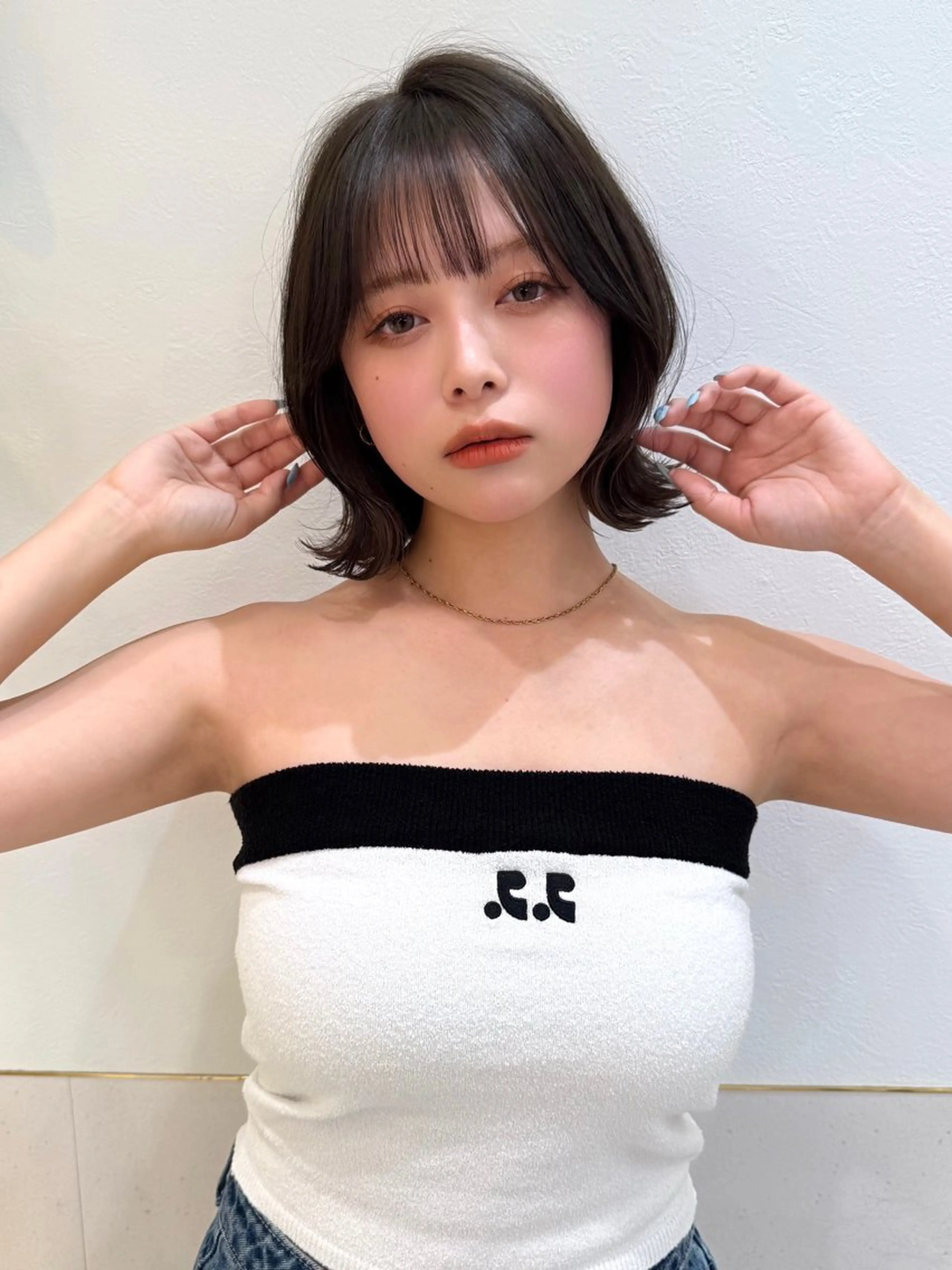 ミディアム カット ヘアカラー トリートメント 新宿/髪質改善/ボブ 韓国レイヤー大重聖斗のヘアスタイル