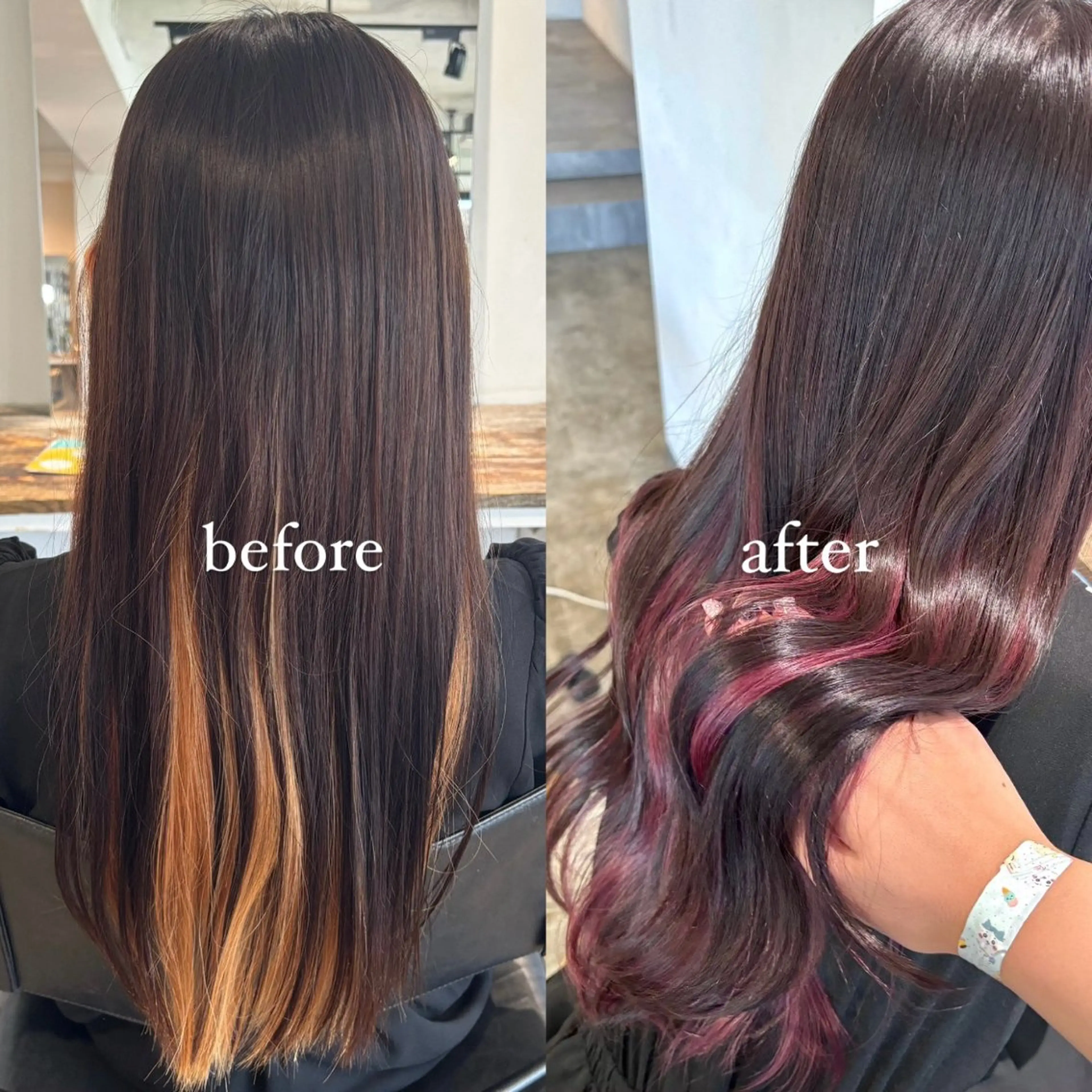 セミロング カラー 💫miyu💫デザ インカラー/アレンジのヘアスタイル