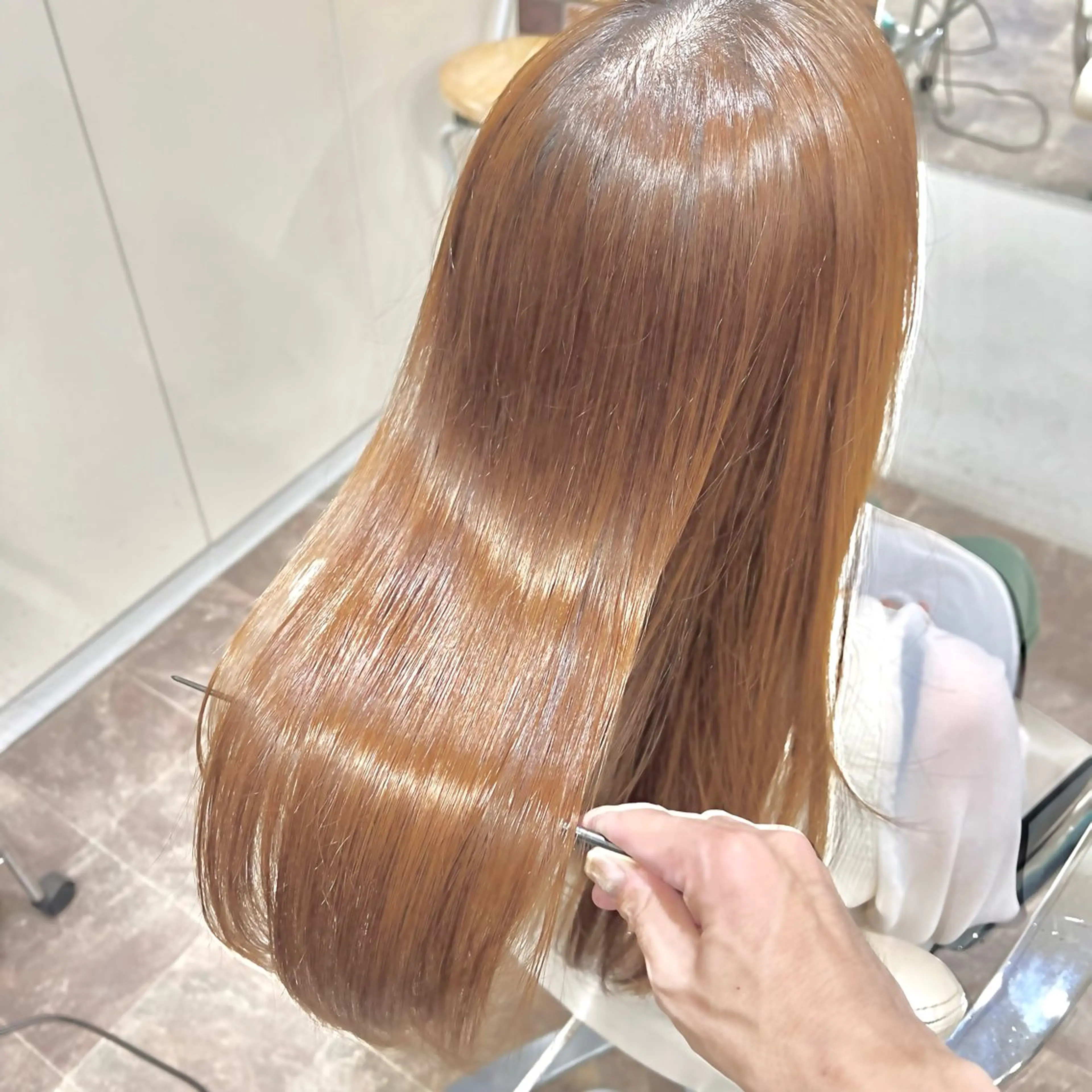 ロング 髪質改善 縮毛矯正 カット ヘアカラー 縮毛矯正 スパークヘア所属・大人女性の縮毛矯正/ 艶髪職人/馬渕樹のヘアスタイル
