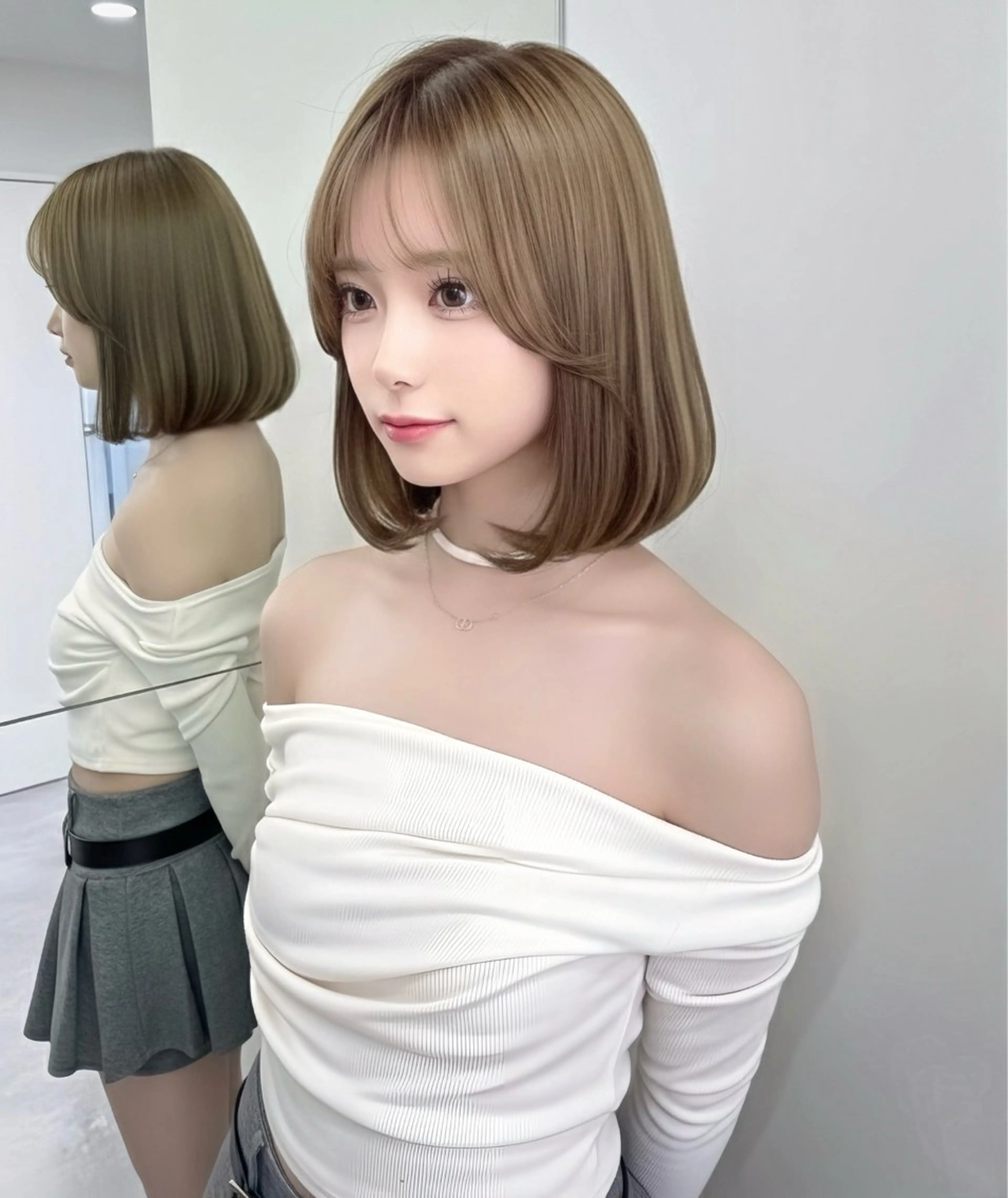 ミディアム カラー カット ヘアカラー トリートメント レイヤー\髪質改善\ ボブ特化\たかひろのヘアスタイル