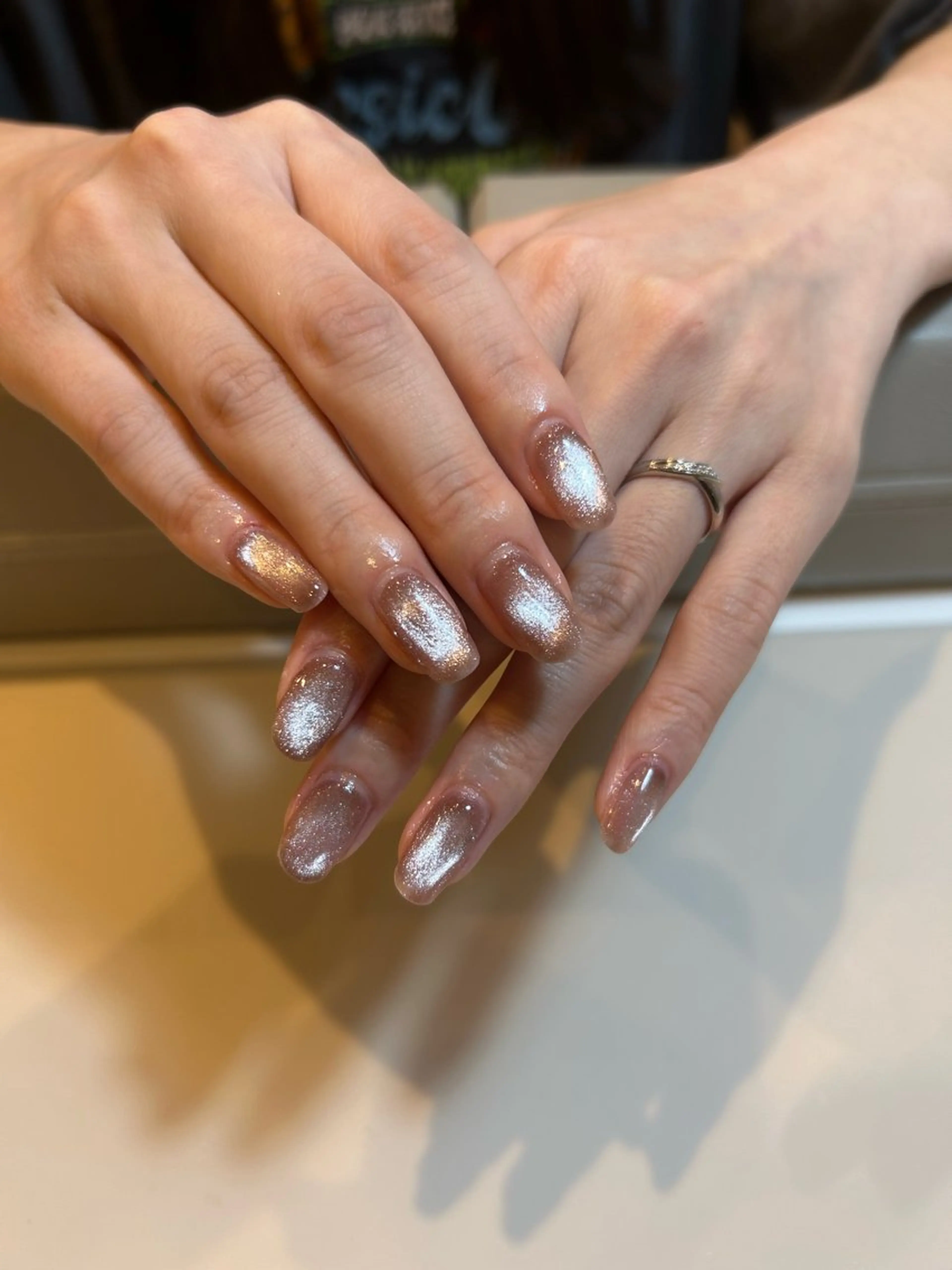 ネイル マグネットネイル ピンク 梅野 直子 うねるま所属のネイルデザイン