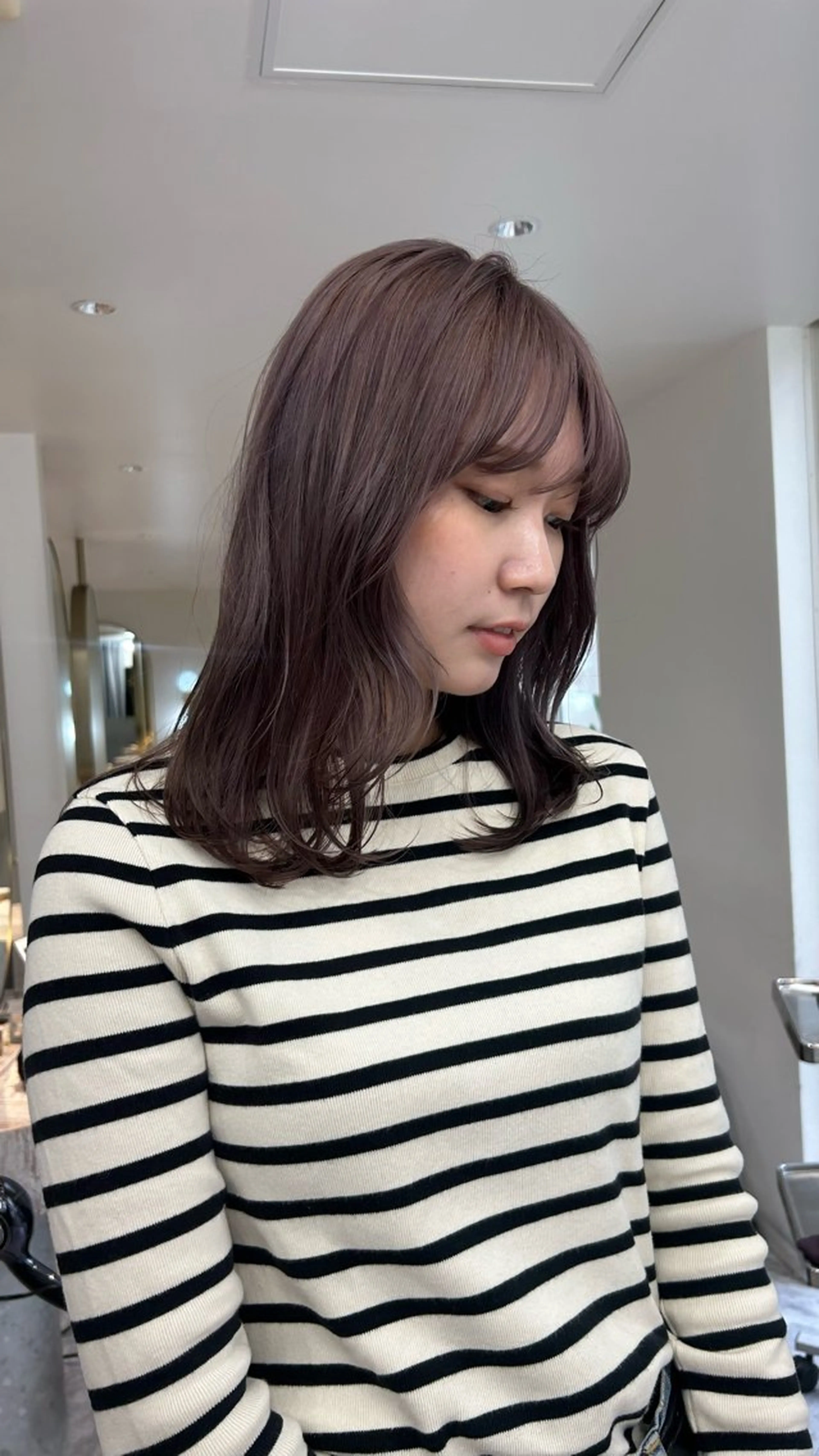 セミロング カラー カット ヘアカラー トリートメント じゅわっと暖色カラー 🍊Moemiのヘアスタイル